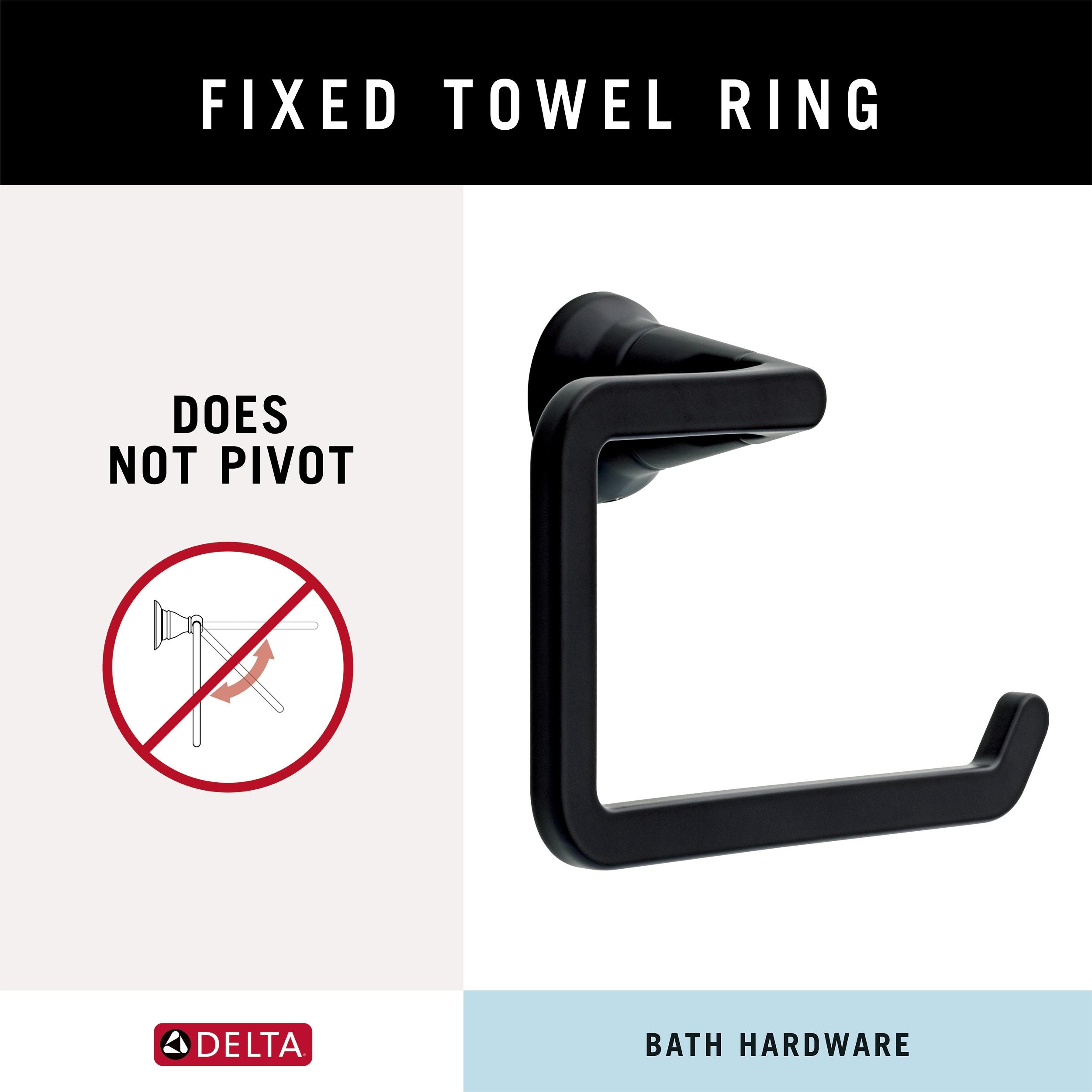 Juego de accesorios de baño decorativos en negro mate "Delta 3-Piezas Gorrión": Barra para toallas, portarrollos de papel higiénico y argolla para toallas (Incluye SPR63-MB)