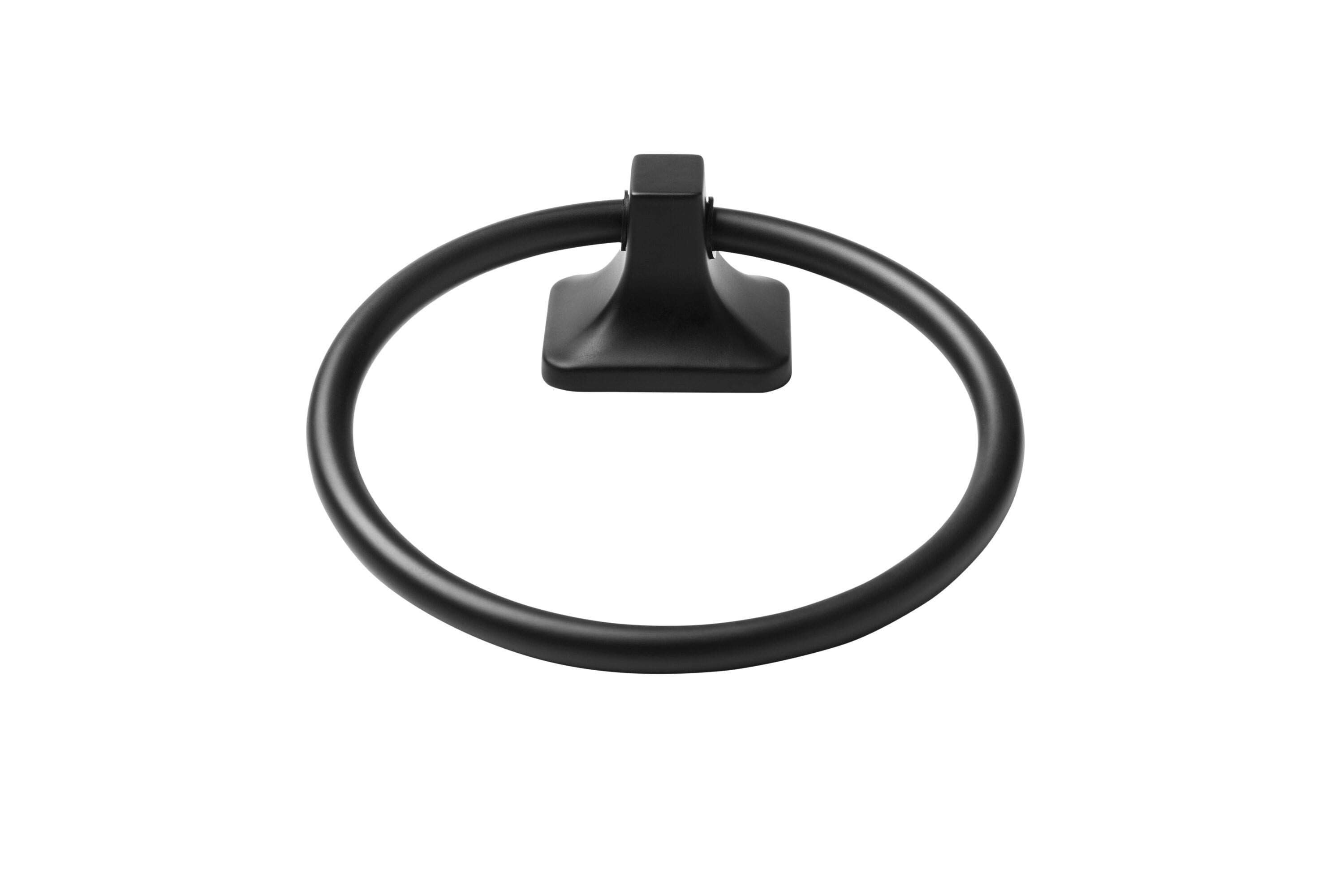 Juego de Baño Decorativo en Negro Mate de 4 Piezas - Barra de Toallas, Porta Papel Higiénico, Anillo para Toalla, Gancho para Batas incluidos