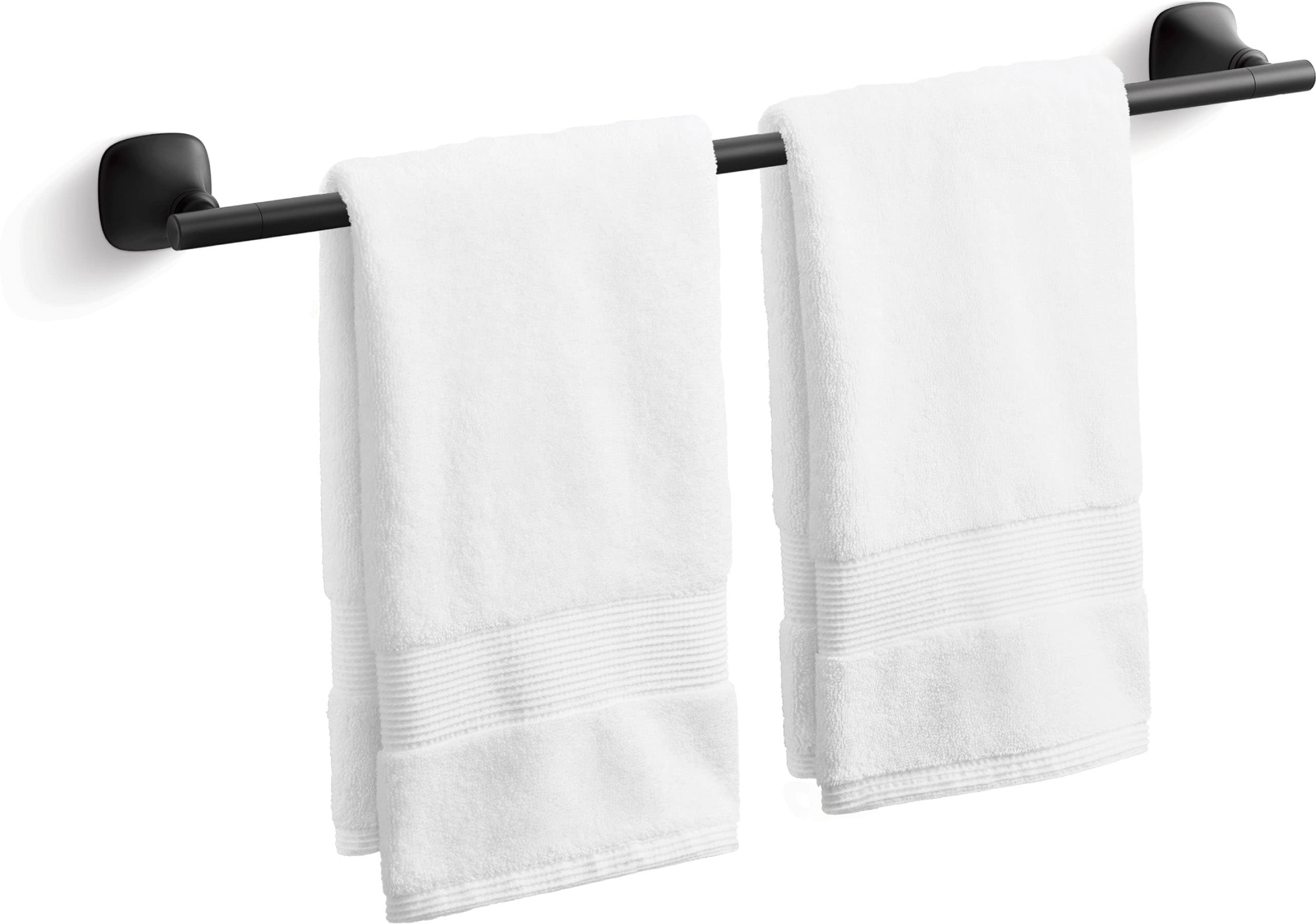 Juego de accesorios de baño decorativos en negro mate KOHLER de 3 piezas: barra de toalla, portarrollos y argolla para toalla (incluidos R28014-BL)