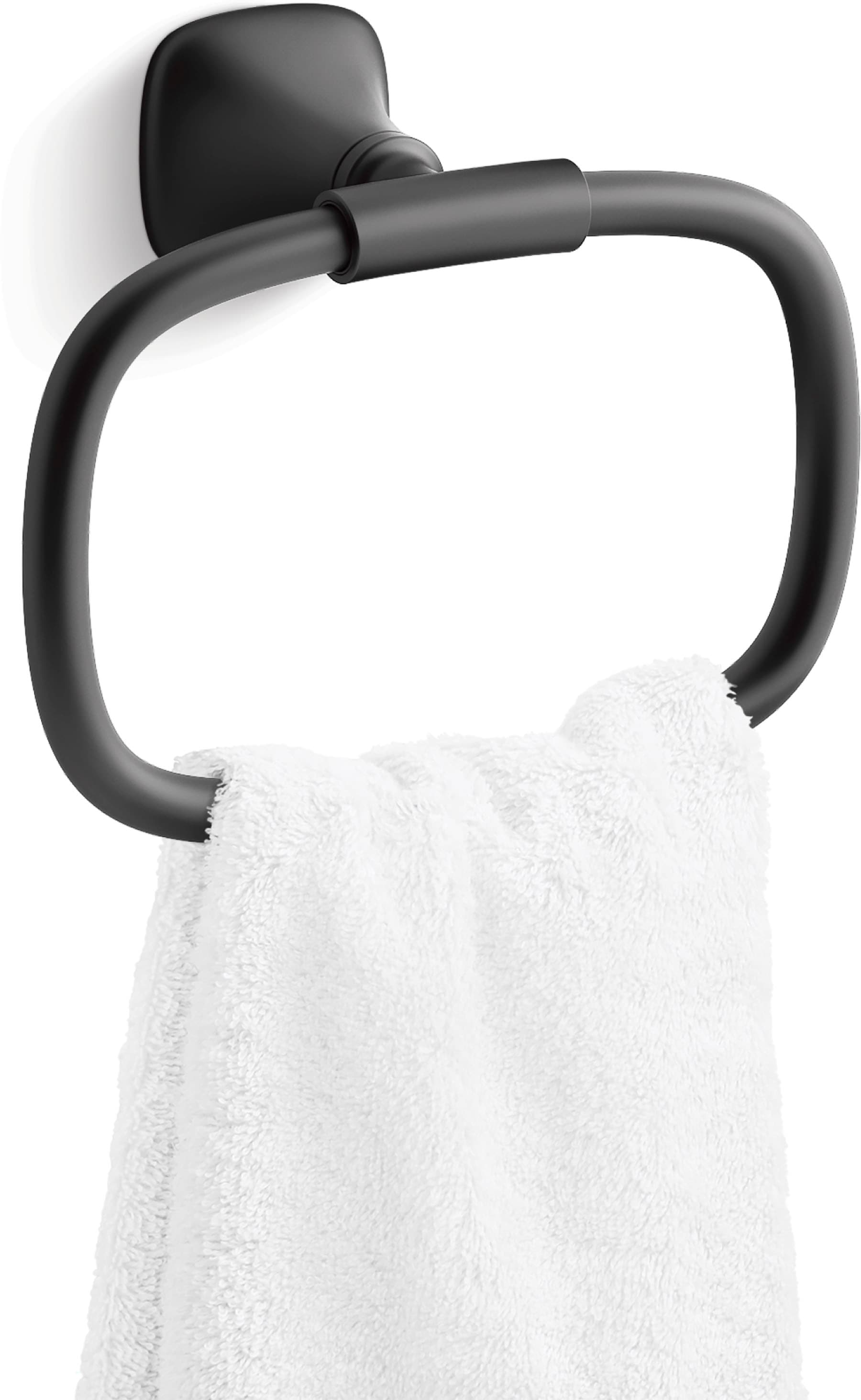 Juego de accesorios de baño decorativos en negro mate KOHLER de 3 piezas: barra de toalla, portarrollos y argolla para toalla (incluidos R28014-BL)