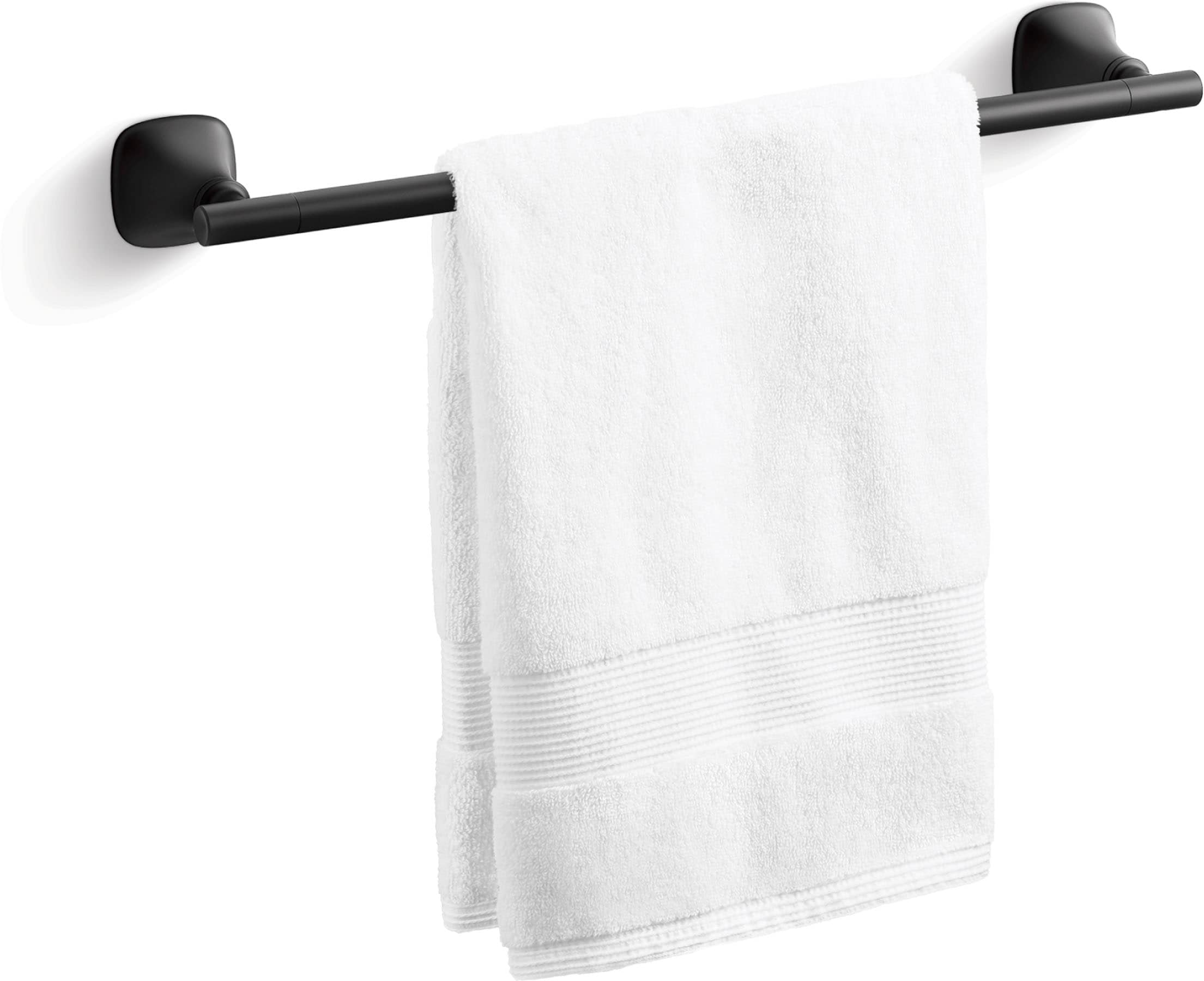 Juego de accesorios de baño decorativos en negro mate KOHLER de 3 piezas: barra de toalla, portarrollos y argolla para toalla (incluidos R28014-BL)
