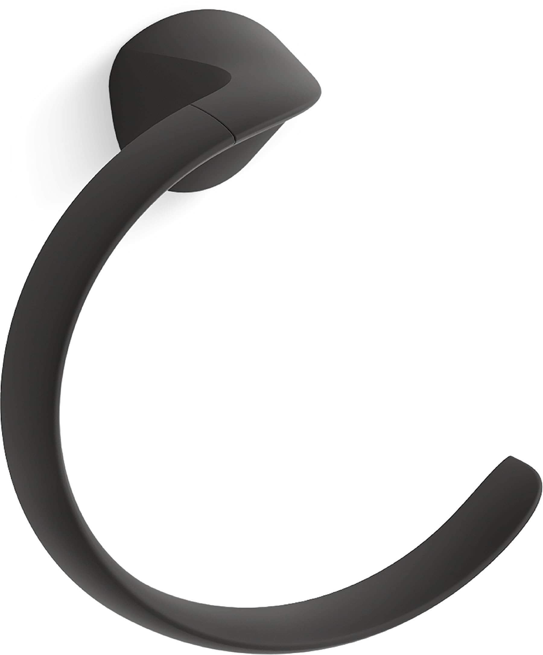 Juego de Accesorios Decorativos para Baño en Negro Mate de 3 Piezas de KOHLER: Barra de Toalla, Portarrollos de Papel Higiénico y Argolla para Toalla Incluidos (R31186-BL)