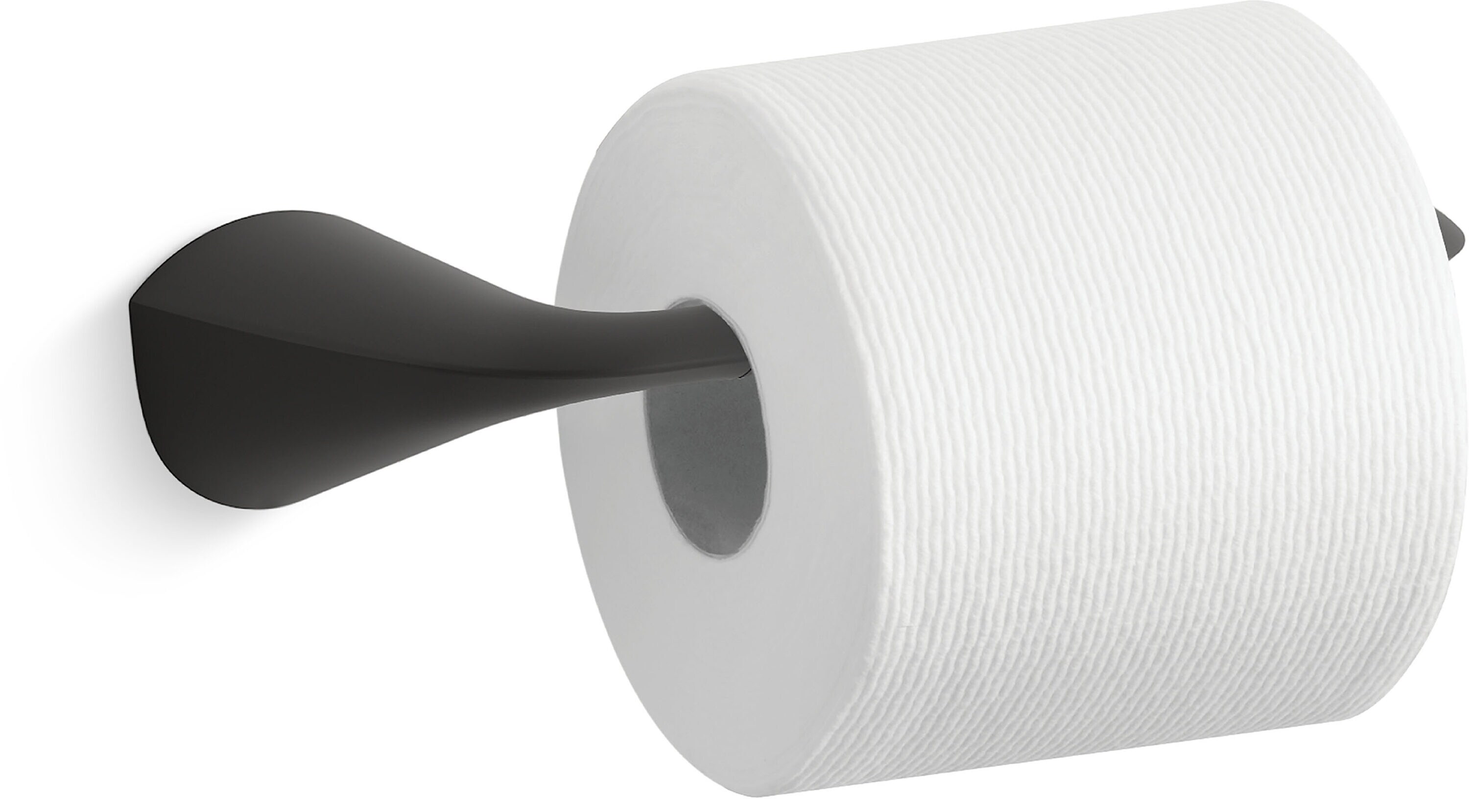 Juego de Accesorios Decorativos para Baño en Negro Mate de 3 Piezas de KOHLER: Barra de Toalla, Portarrollos de Papel Higiénico y Argolla para Toalla Incluidos (R31186-BL)