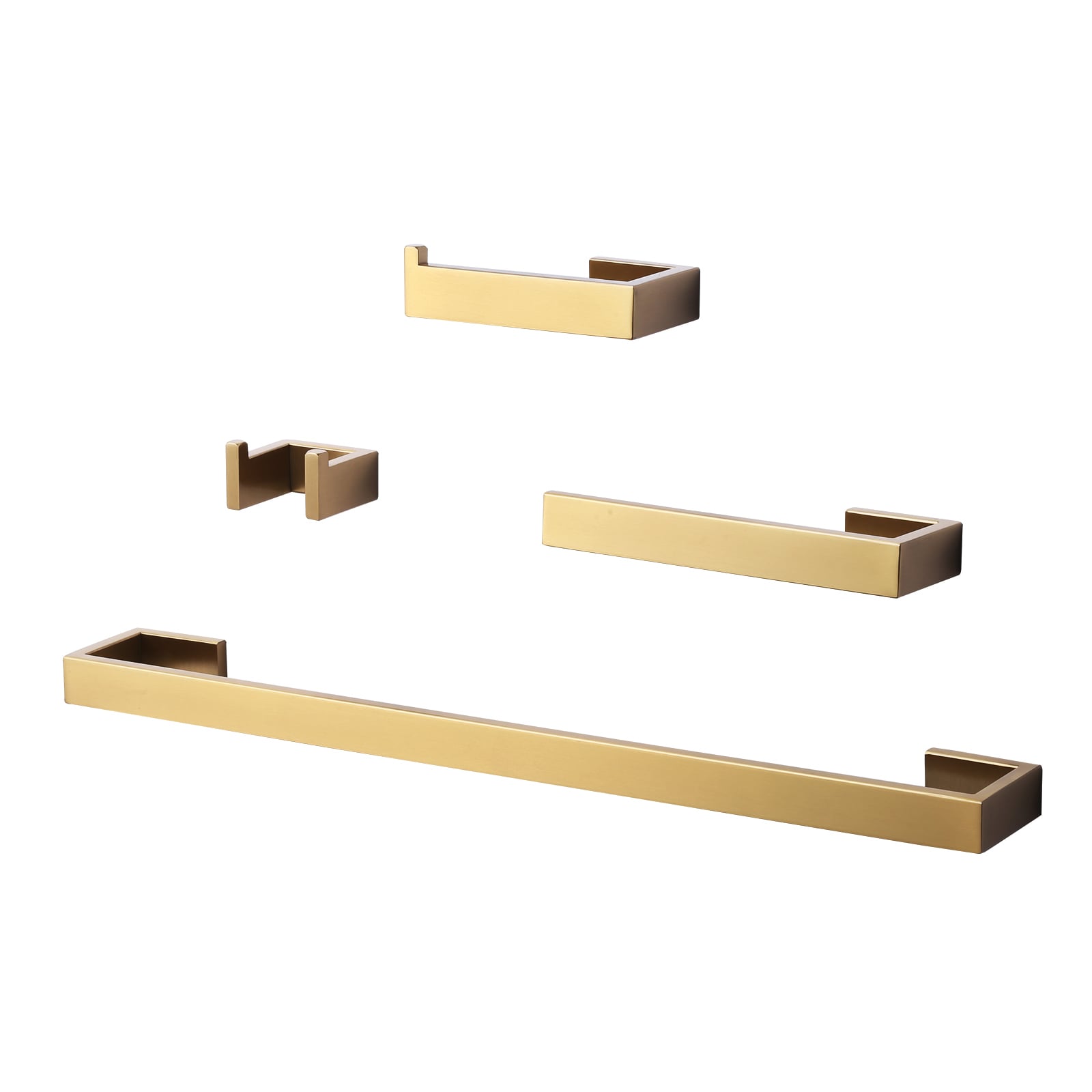 Juego de 4 Piezas de Accesorios de Baño Decorativos en Dorado: Barra para Toallas, Porta Papel Higiénico, Gancho para Batas incluidos 410065G-LW