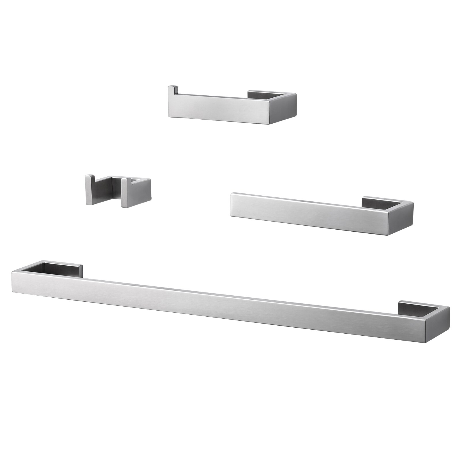 Set de accesorios de baño decorativos en níquel cepillado de 4 piezas WOWOW - Incluye barra de toalla, porta papel higiénico y gancho para batas