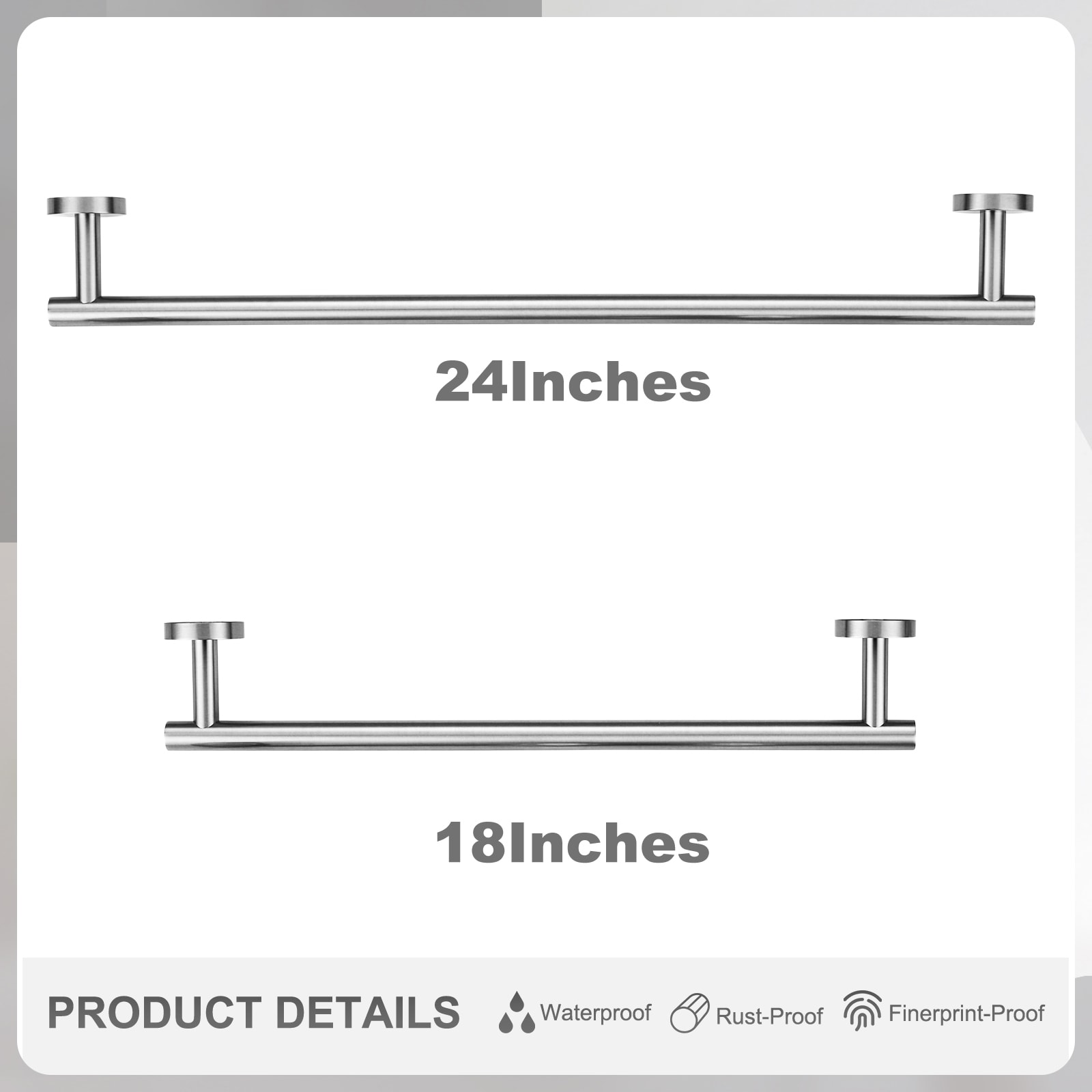 Juego de accesorios para baño en níquel cepillado de 6 piezas WOWOW - Barra de toalla, portarrollos de papel, argolla de toalla, gancho para batas incluido 410016-LW