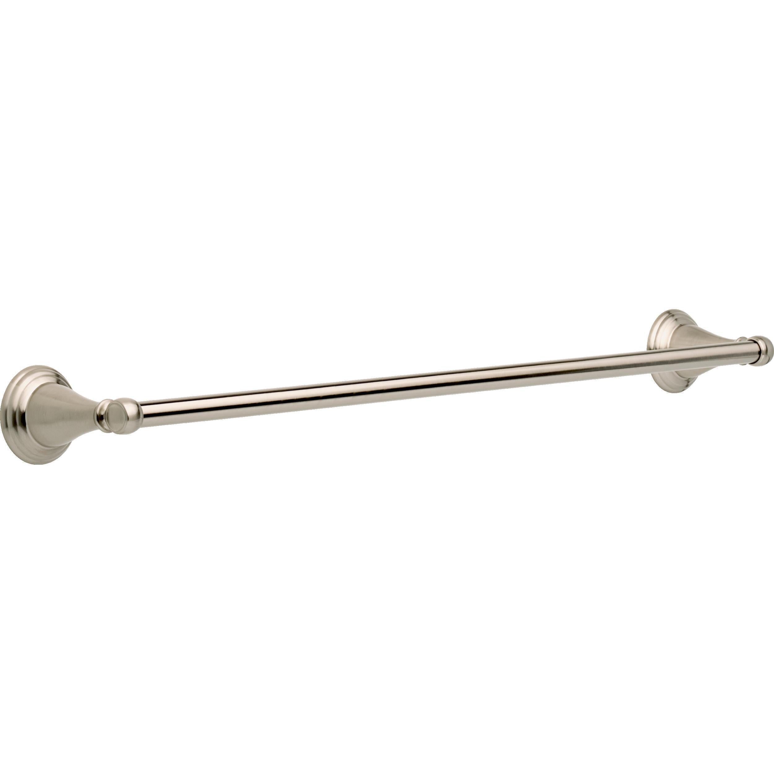 Juego de Accesorios Decorativos para Baño de 4 Piezas en Níquel Cepillado con Protección contra Manchas estilo Windemere de Delta - Incluye Barra de Toalla, Porta Papel Higiénico, Anillo para Toalla y Gancho para Bata WIN64-BN-VK