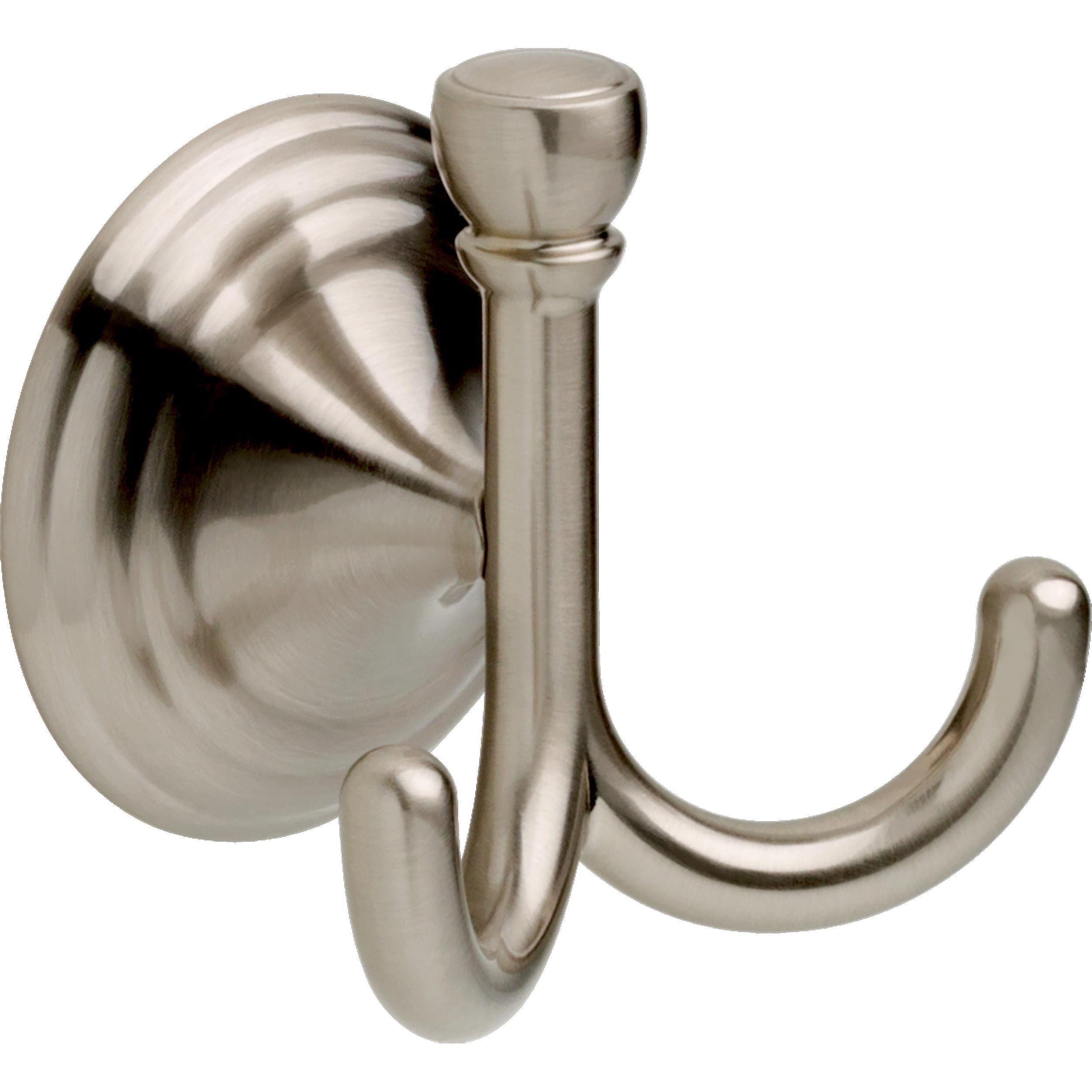 Juego de Accesorios Decorativos para Baño de 4 Piezas en Níquel Cepillado con Protección contra Manchas estilo Windemere de Delta - Incluye Barra de Toalla, Porta Papel Higiénico, Anillo para Toalla y Gancho para Bata WIN64-BN-VK