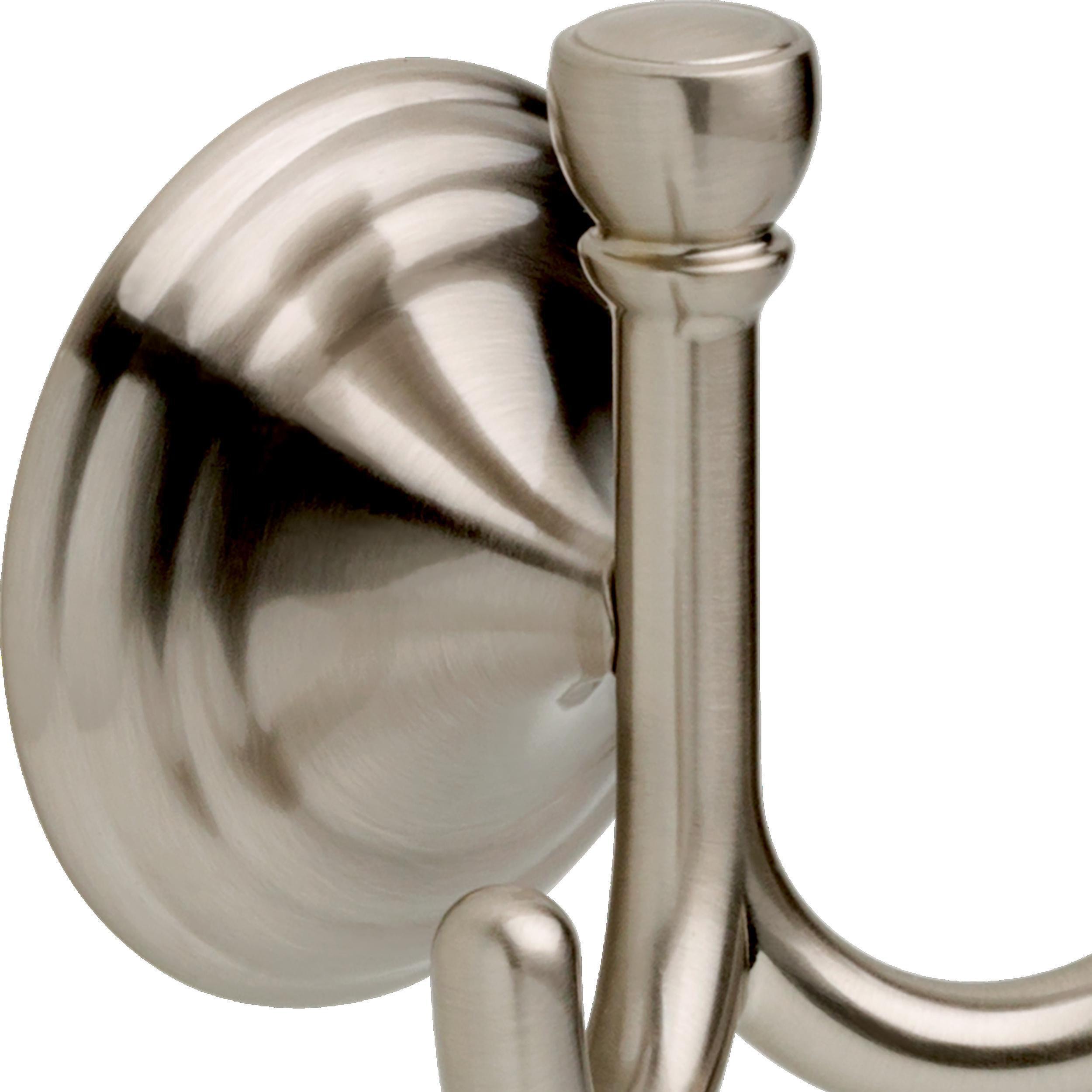 Juego de Accesorios Decorativos para Baño de 4 Piezas en Níquel Cepillado con Protección contra Manchas estilo Windemere de Delta - Incluye Barra de Toalla, Porta Papel Higiénico, Anillo para Toalla y Gancho para Bata WIN64-BN-VK