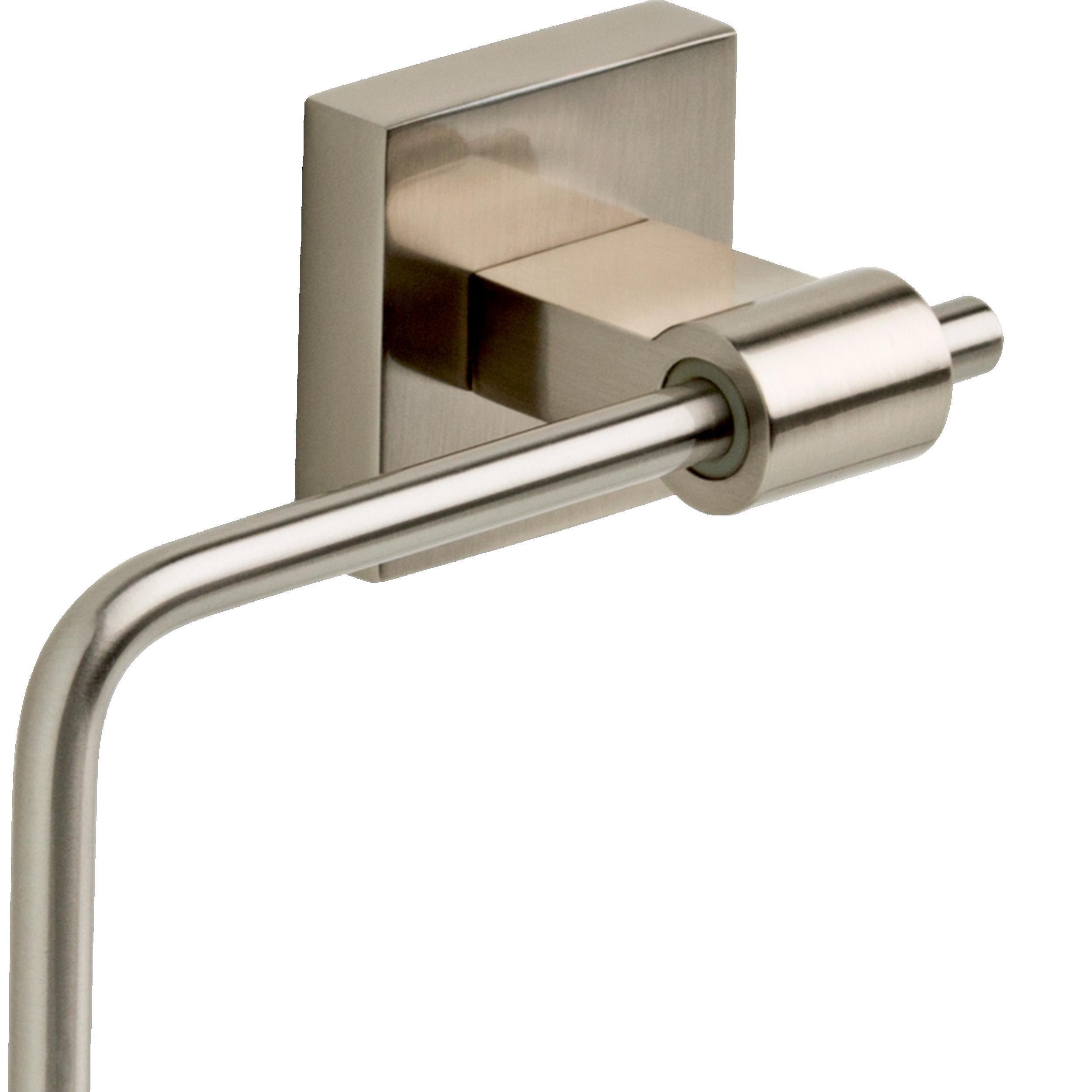 Juego de accesorios de baño decorativos en níquel satinado de 4 piezas Maxted de Franklin Brass: Barra de toalla, Portarrollos de papel, Anillo de toalla y Gancho para batas incluidos MAX64-SN-VK
