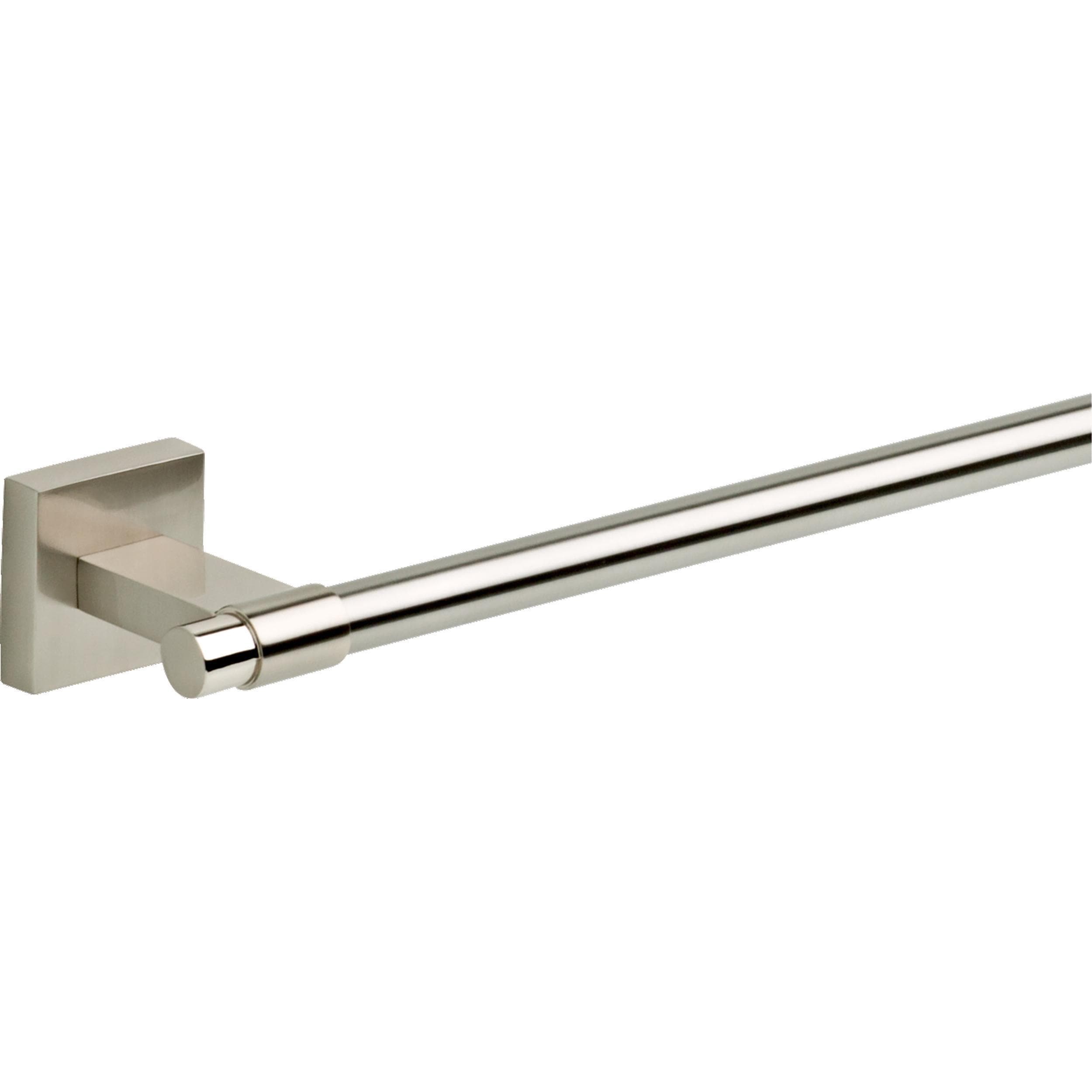 Juego de accesorios de baño decorativos en níquel satinado de 4 piezas Maxted de Franklin Brass: Barra de toalla, Portarrollos de papel, Anillo de toalla y Gancho para batas incluidos MAX64-SN-VK