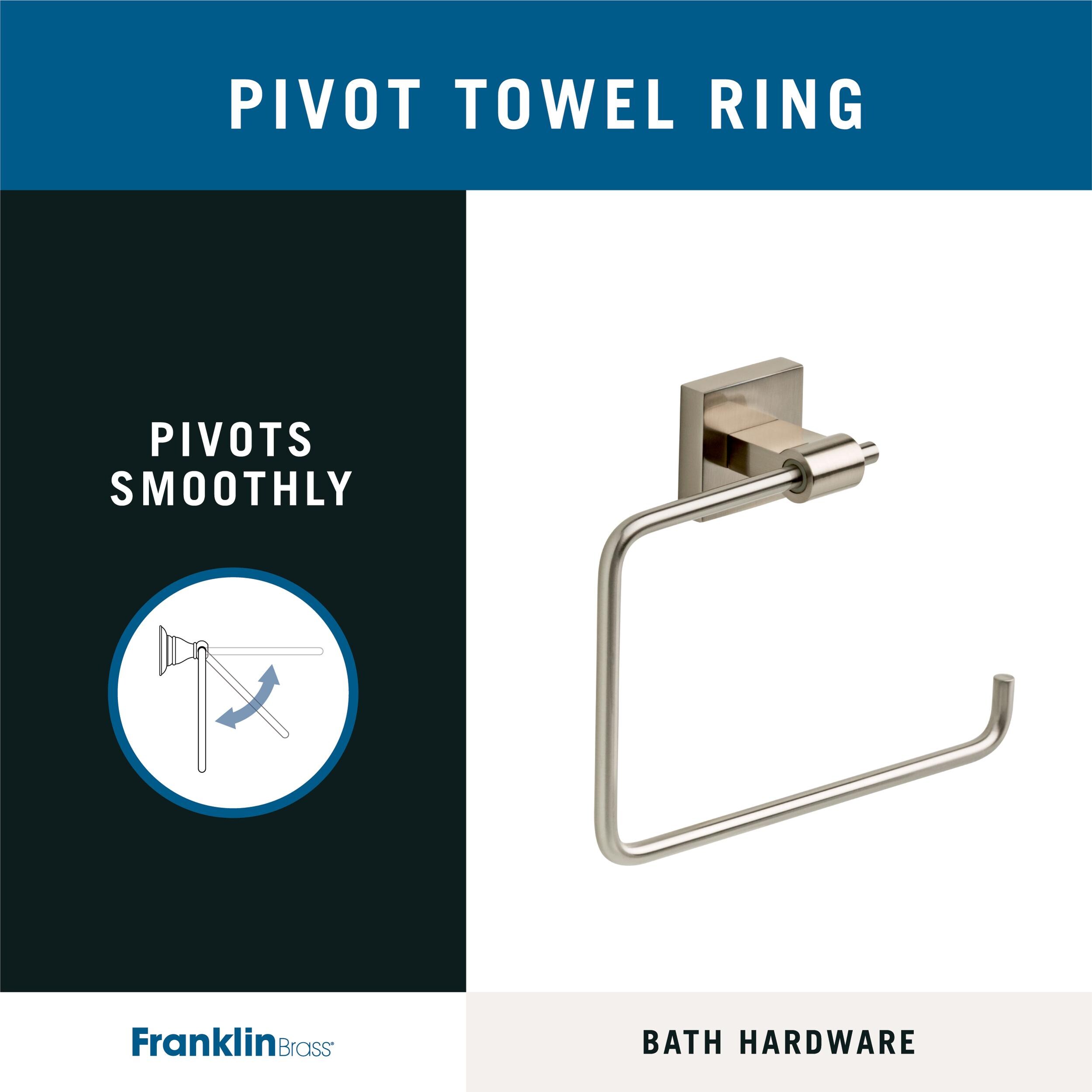 Juego de accesorios de baño decorativos en níquel satinado de 4 piezas Maxted de Franklin Brass: Barra de toalla, Portarrollos de papel, Anillo de toalla y Gancho para batas incluidos MAX64-SN-VK
