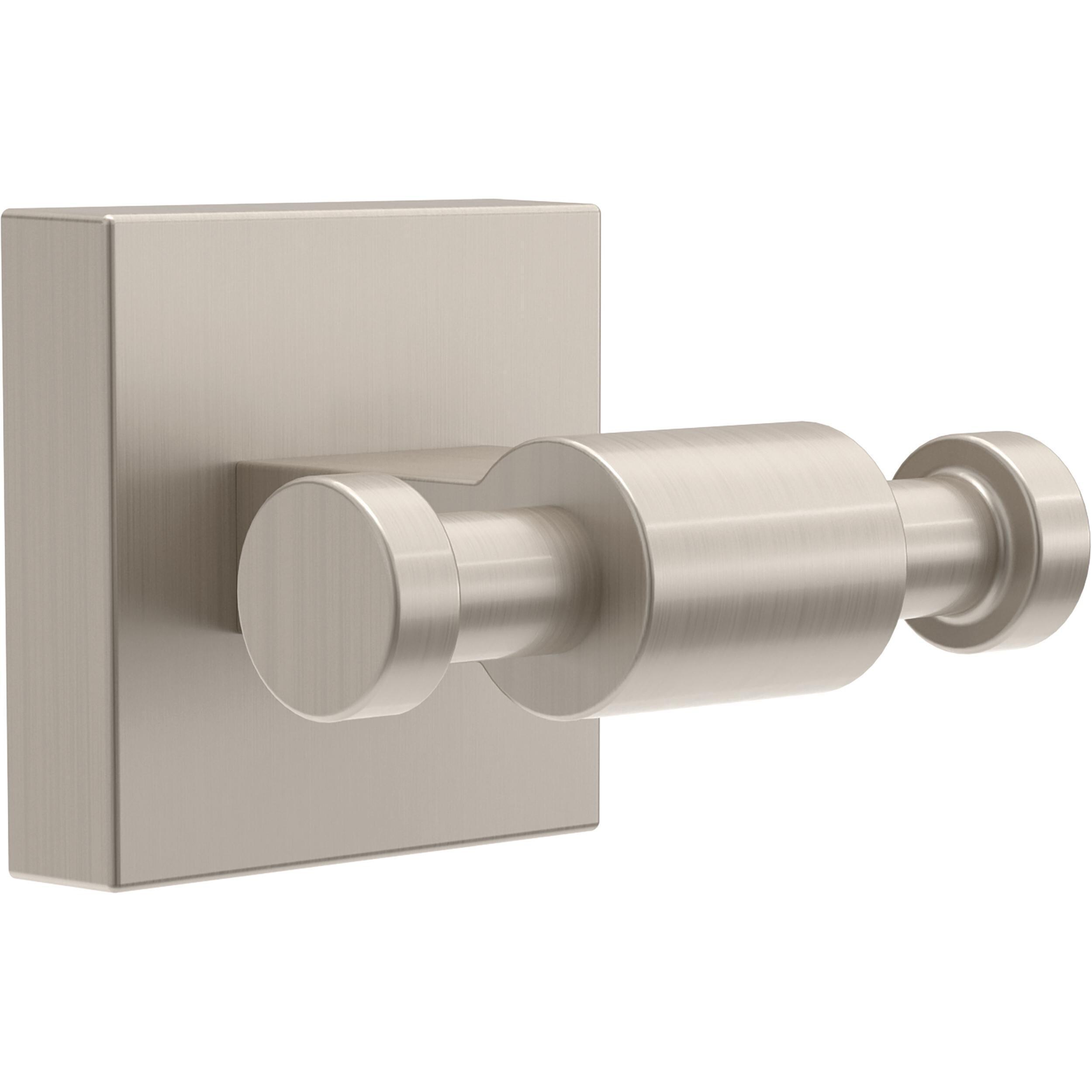 Juego de accesorios de baño decorativos en níquel satinado de 4 piezas Maxted de Franklin Brass: Barra de toalla, Portarrollos de papel, Anillo de toalla y Gancho para batas incluidos MAX64-SN-VK