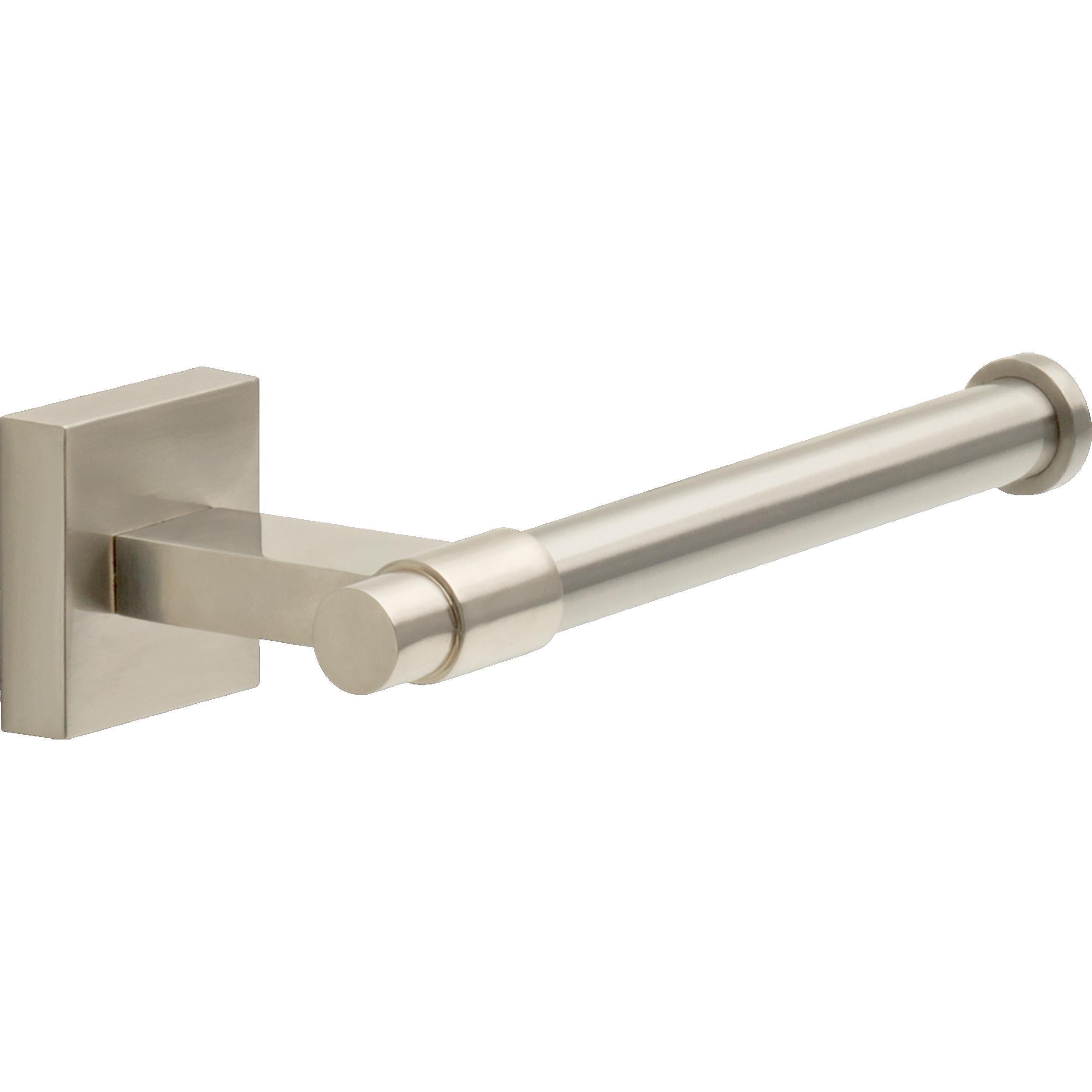 Juego de accesorios de baño decorativos en níquel satinado de 4 piezas Maxted de Franklin Brass: Barra de toalla, Portarrollos de papel, Anillo de toalla y Gancho para batas incluidos MAX64-SN-VK