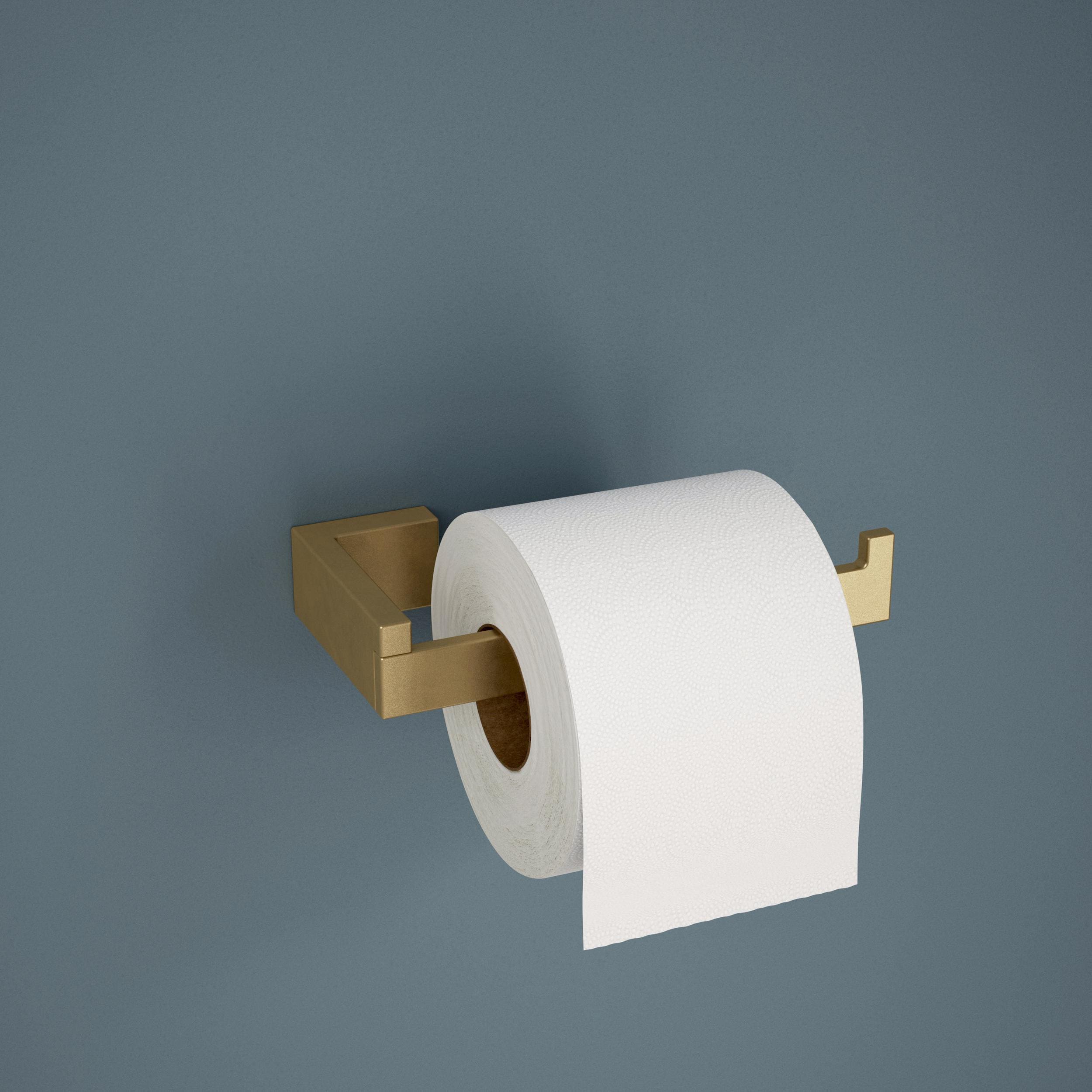 Juego de accesorios decorativos para baño en oro satinado Beaufort de 5 piezas de Franklin Brass: barra para toallas, portarrollos, anillo para toallas, y gancho para batas incluidos BFT65-BB.