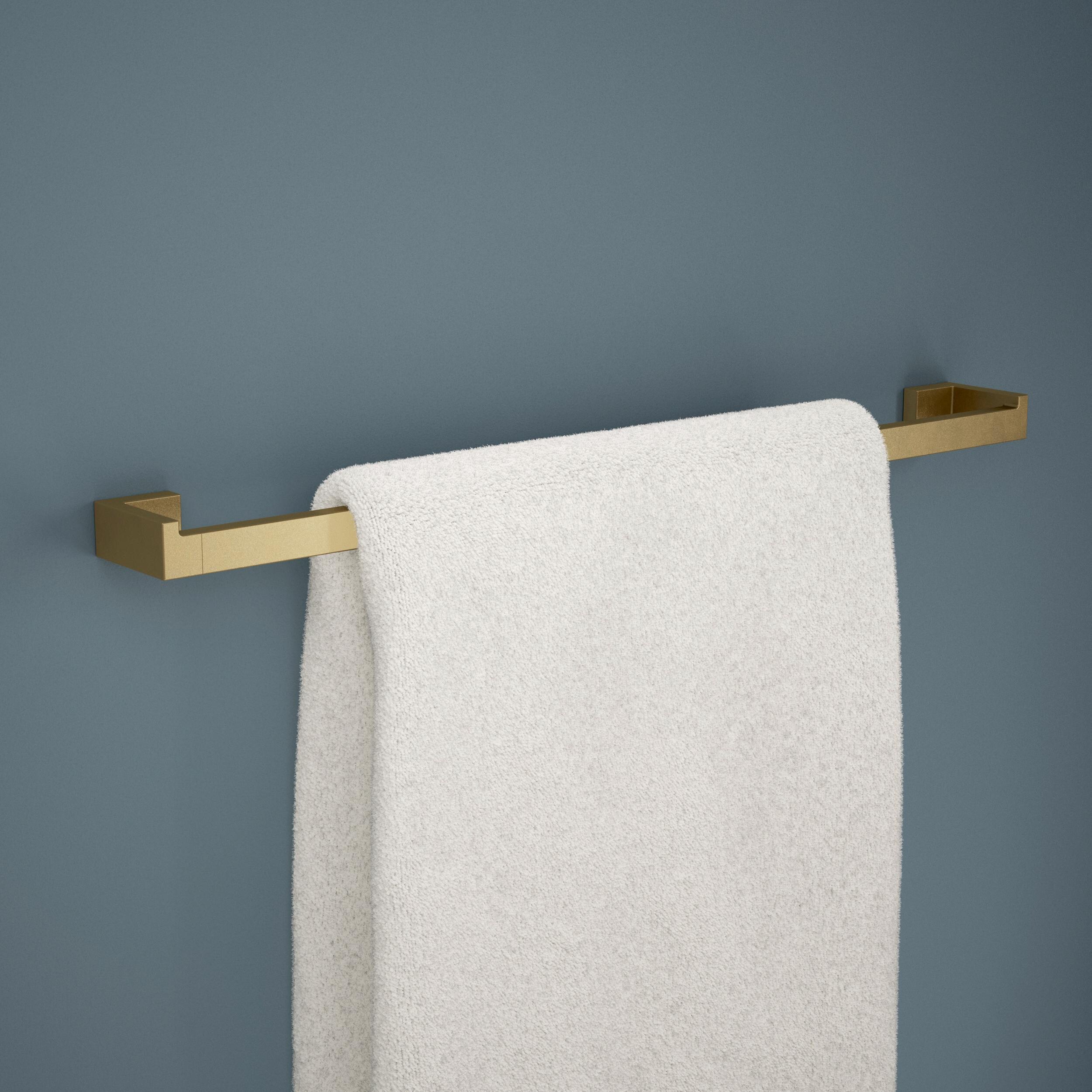 Juego de accesorios decorativos para baño en oro satinado Beaufort de 5 piezas de Franklin Brass: barra para toallas, portarrollos, anillo para toallas, y gancho para batas incluidos BFT65-BB.