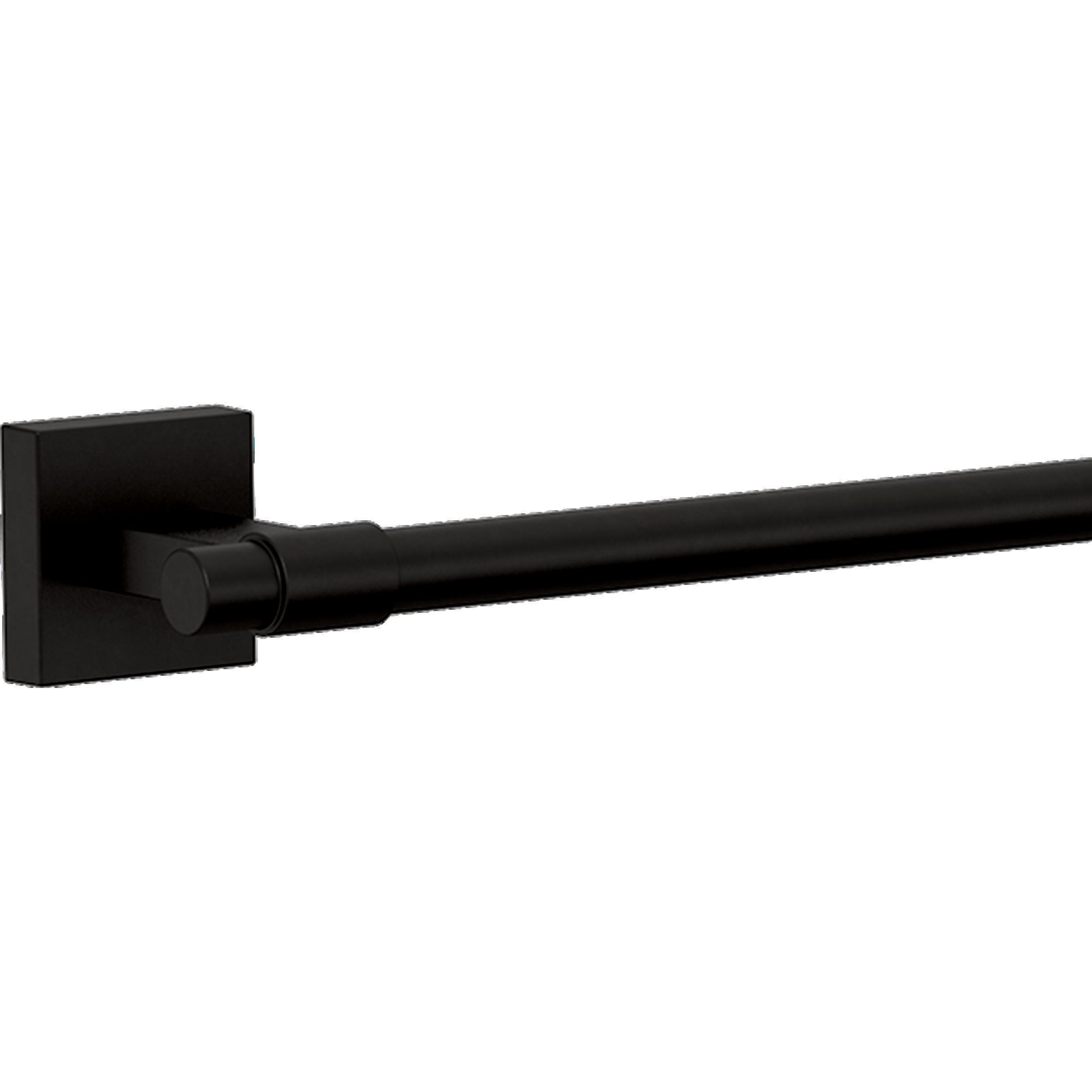 Juego de accesorios de baño decorativos Franklin Brass Maxted en negro mate de 4 piezas: barra de toallas, portarrollos de papel, argolla porta toallas y gancho para batas incluidos MAX64-FB-VK