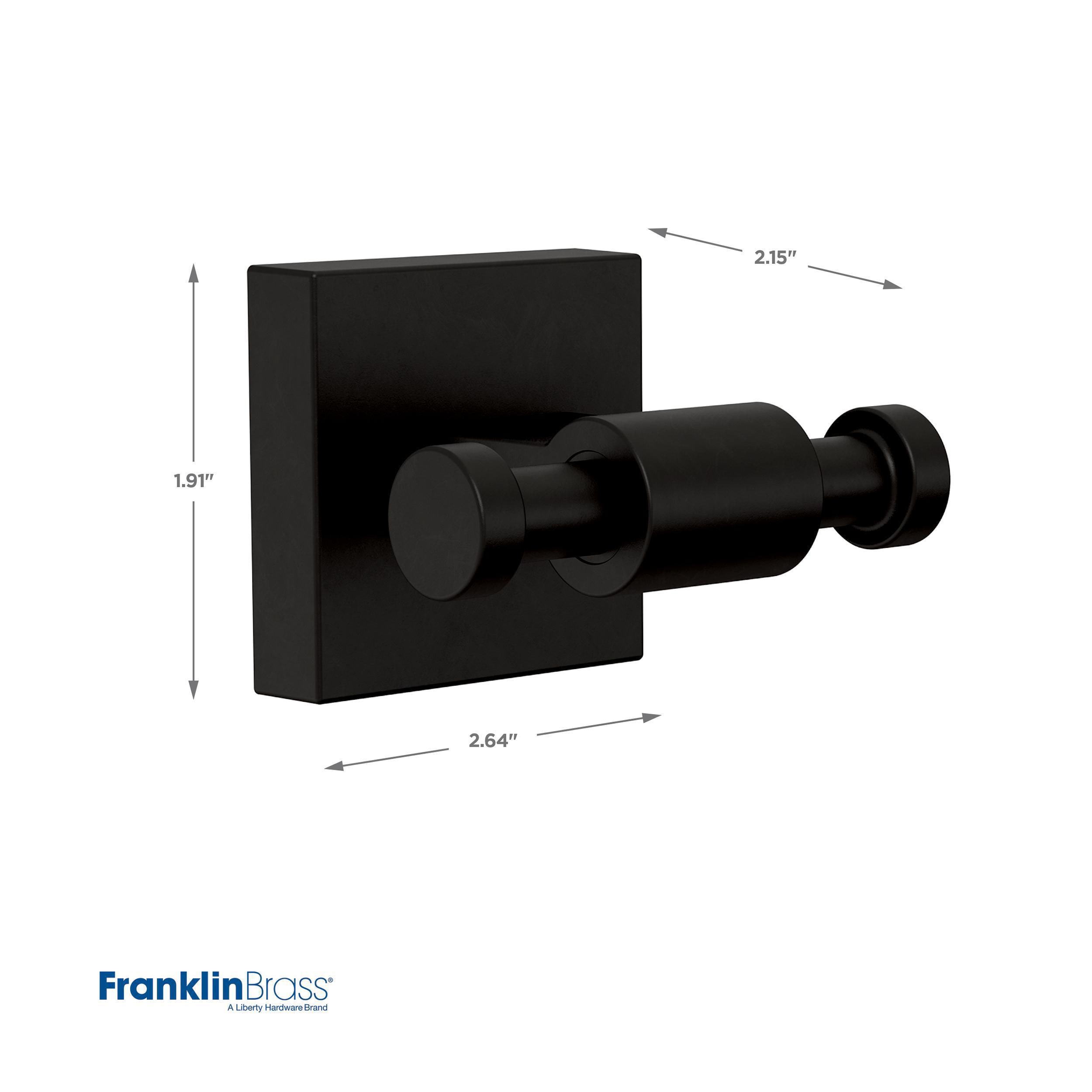Juego de accesorios de baño decorativos Franklin Brass Maxted en negro mate de 4 piezas: barra de toallas, portarrollos de papel, argolla porta toallas y gancho para batas incluidos MAX64-FB-VK