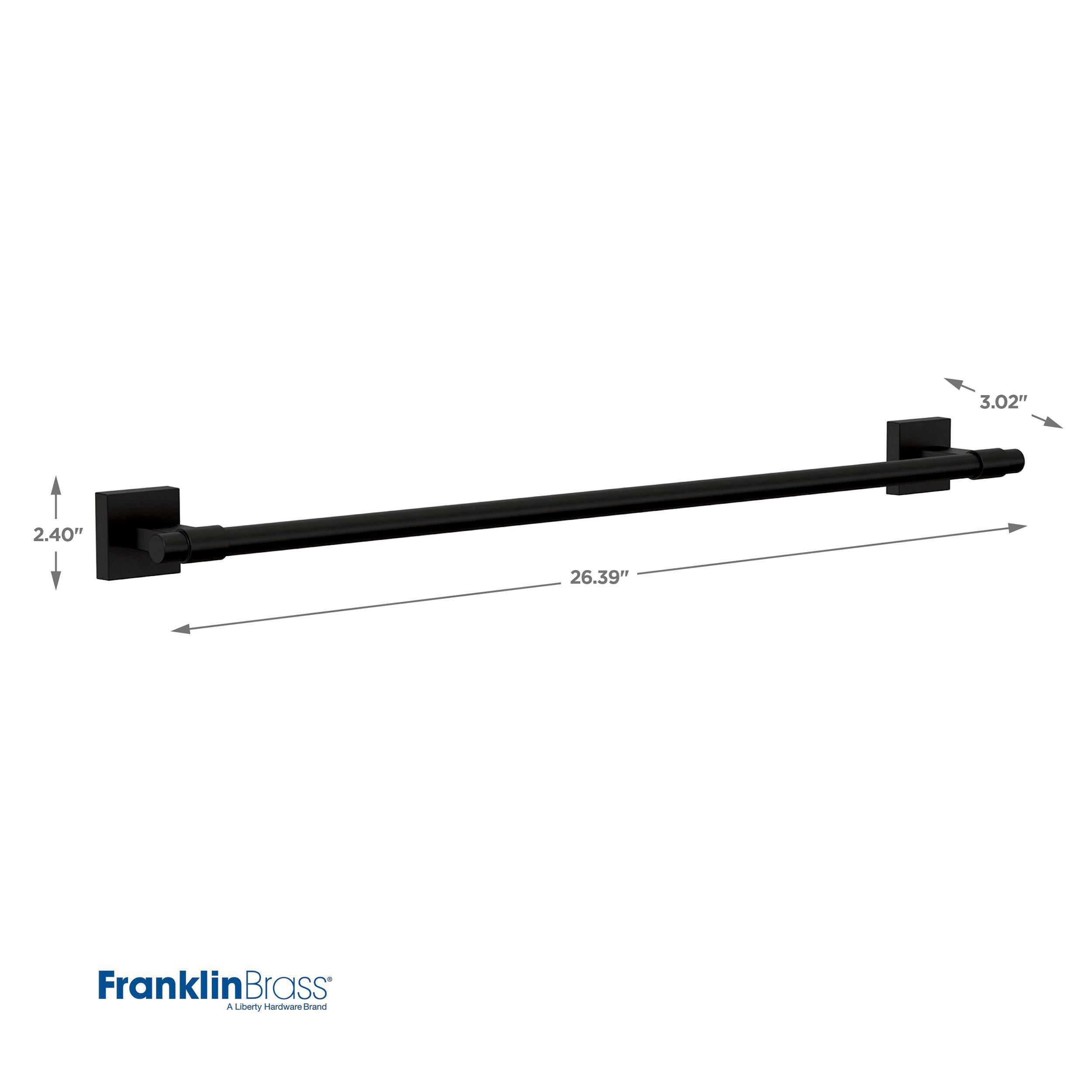 Juego de accesorios de baño decorativos Franklin Brass Maxted en negro mate de 4 piezas: barra de toallas, portarrollos de papel, argolla porta toallas y gancho para batas incluidos MAX64-FB-VK
