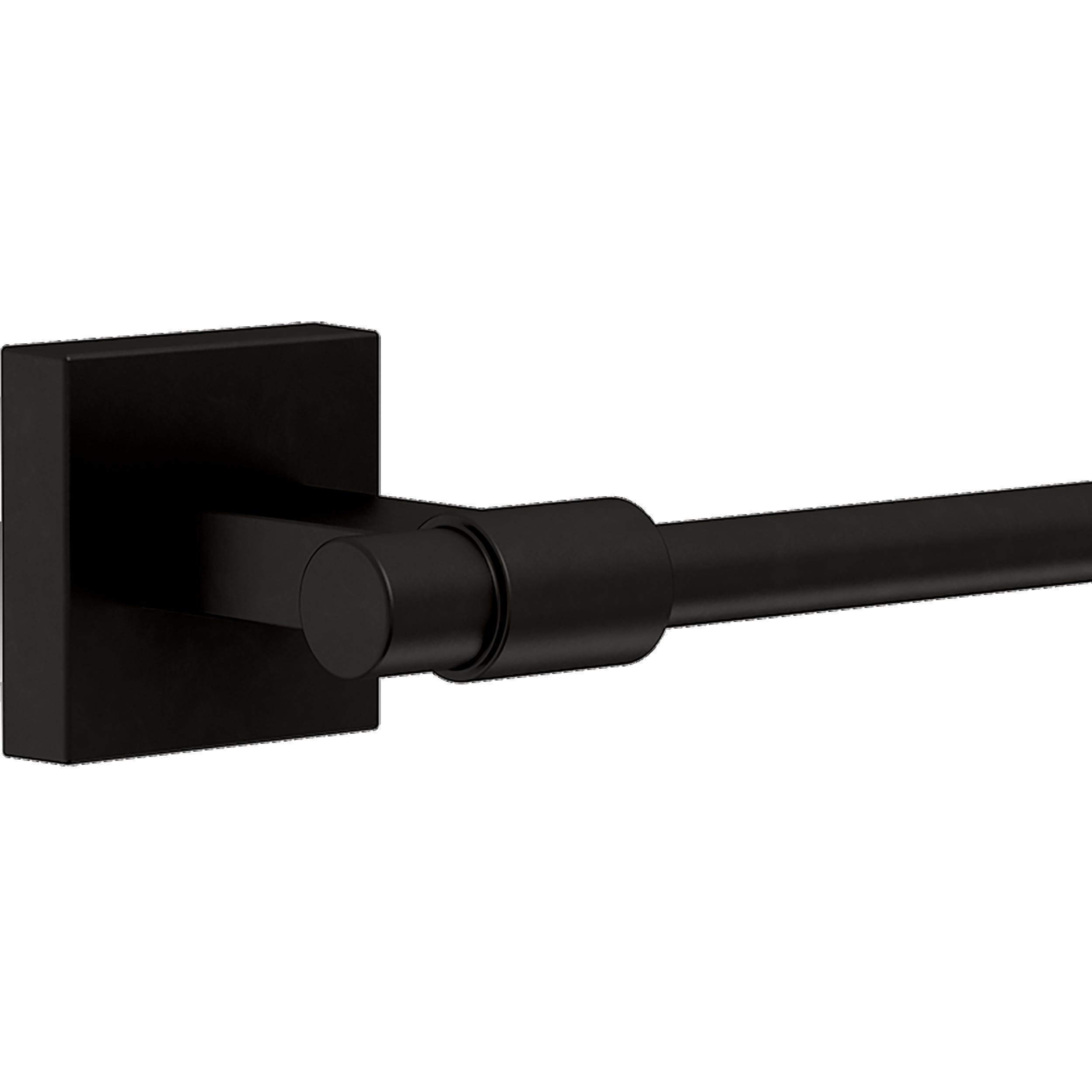Juego de accesorios de baño decorativos Franklin Brass Maxted en negro mate de 4 piezas: barra de toallas, portarrollos de papel, argolla porta toallas y gancho para batas incluidos MAX64-FB-VK