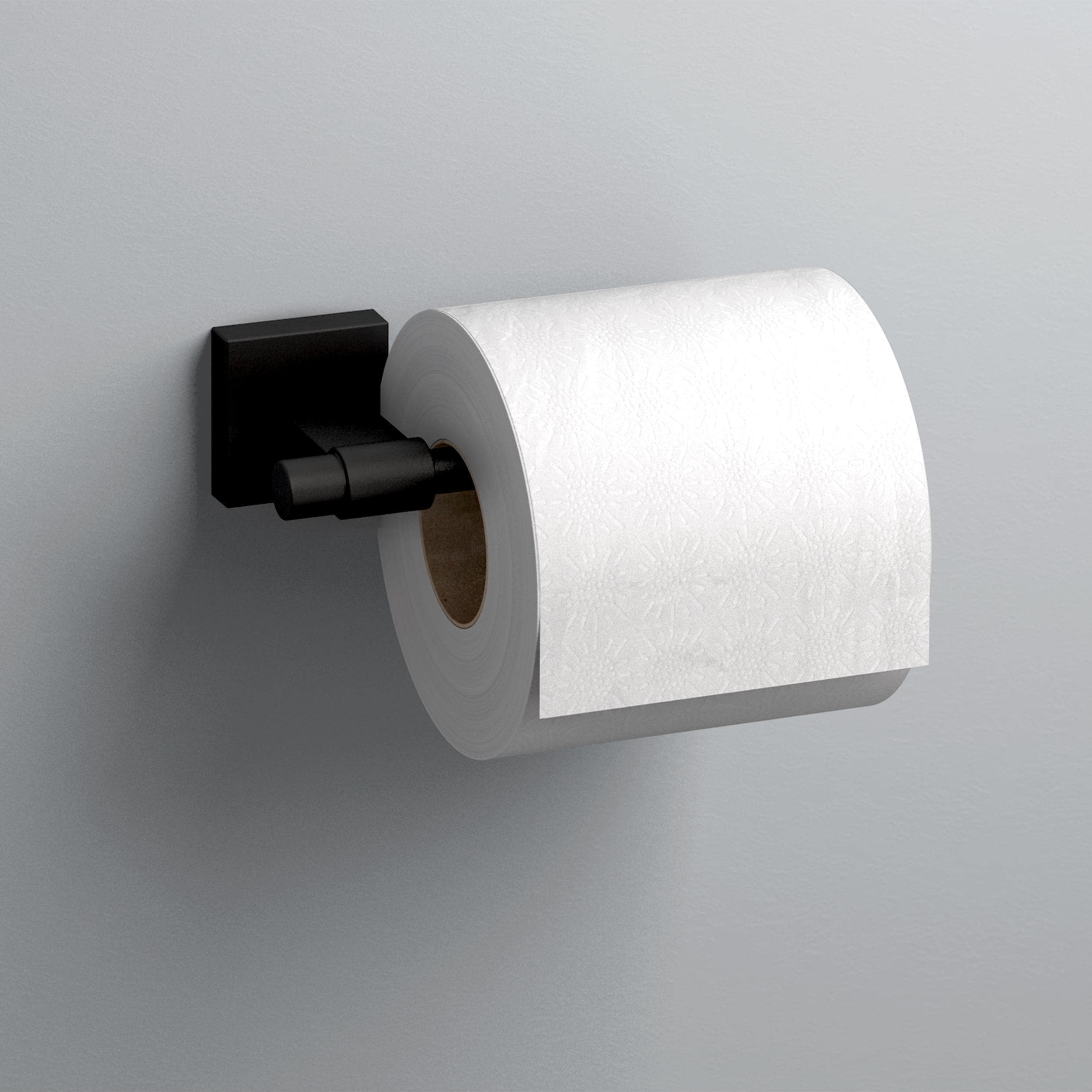 Juego de accesorios de baño decorativos Franklin Brass Maxted en negro mate de 4 piezas: barra de toallas, portarrollos de papel, argolla porta toallas y gancho para batas incluidos MAX64-FB-VK