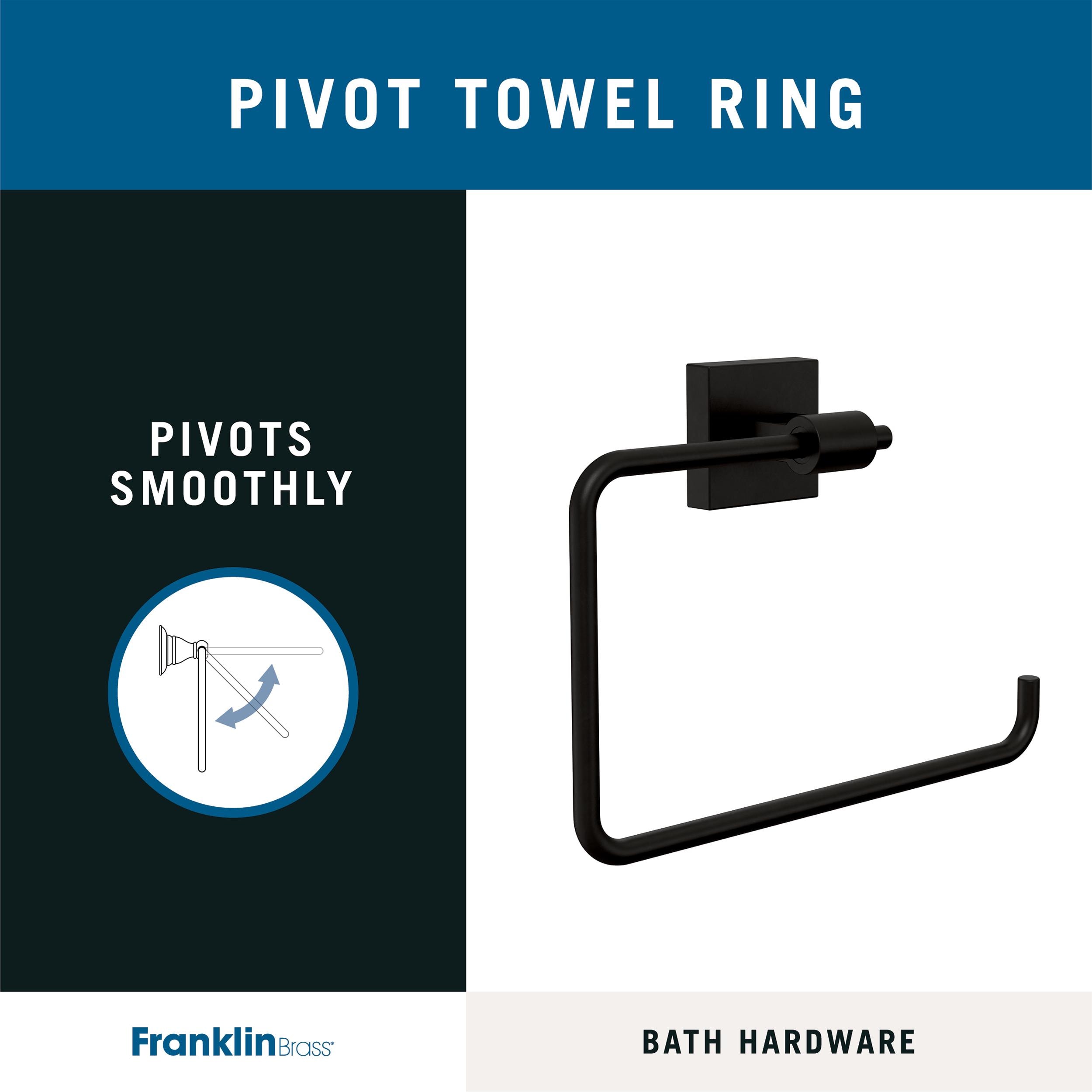 Juego de accesorios de baño decorativos Franklin Brass Maxted en negro mate de 4 piezas: barra de toallas, portarrollos de papel, argolla porta toallas y gancho para batas incluidos MAX64-FB-VK