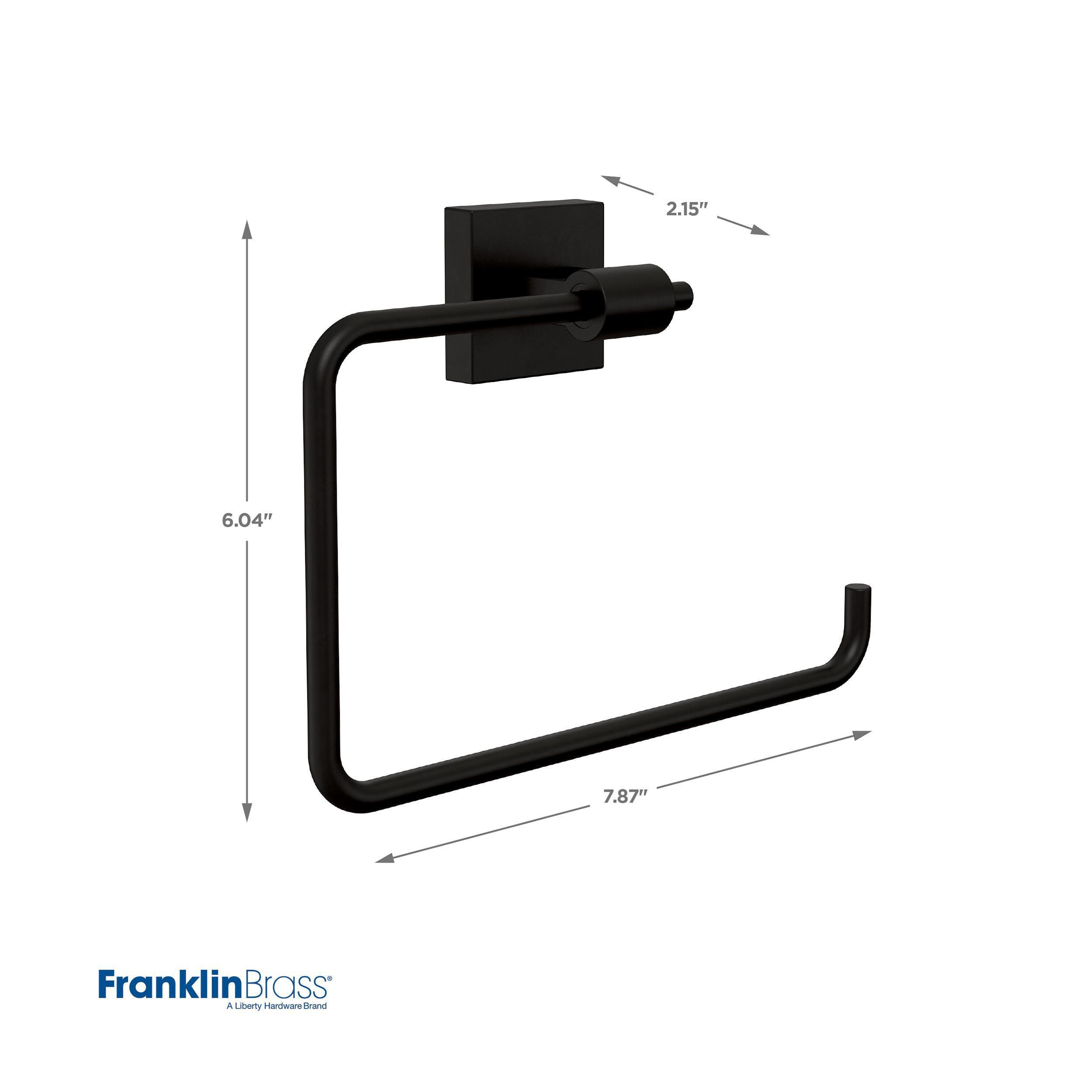 Juego de accesorios de baño decorativos Franklin Brass Maxted en negro mate de 4 piezas: barra de toallas, portarrollos de papel, argolla porta toallas y gancho para batas incluidos MAX64-FB-VK