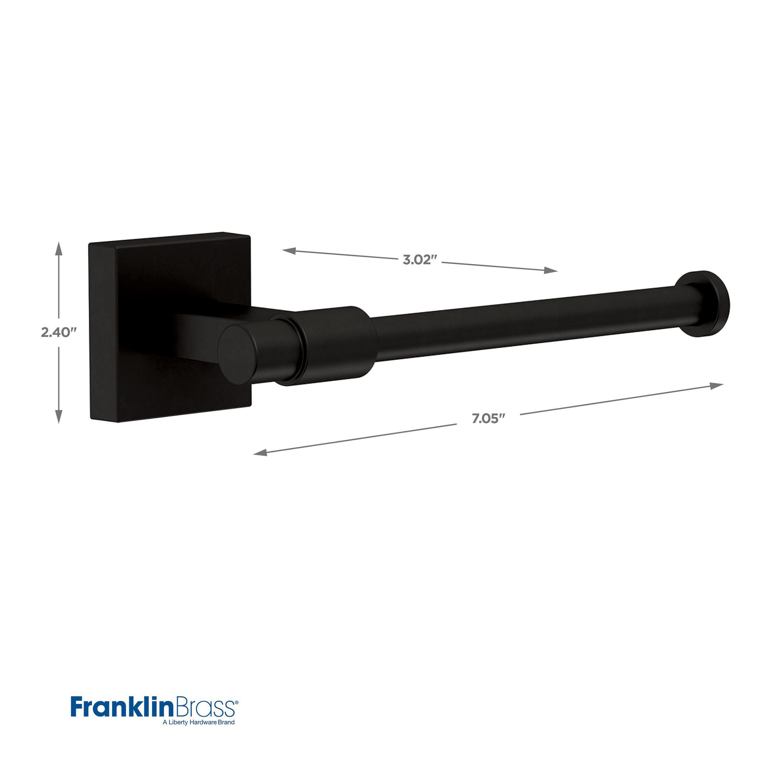 Juego de accesorios de baño decorativos Franklin Brass Maxted en negro mate de 4 piezas: barra de toallas, portarrollos de papel, argolla porta toallas y gancho para batas incluidos MAX64-FB-VK