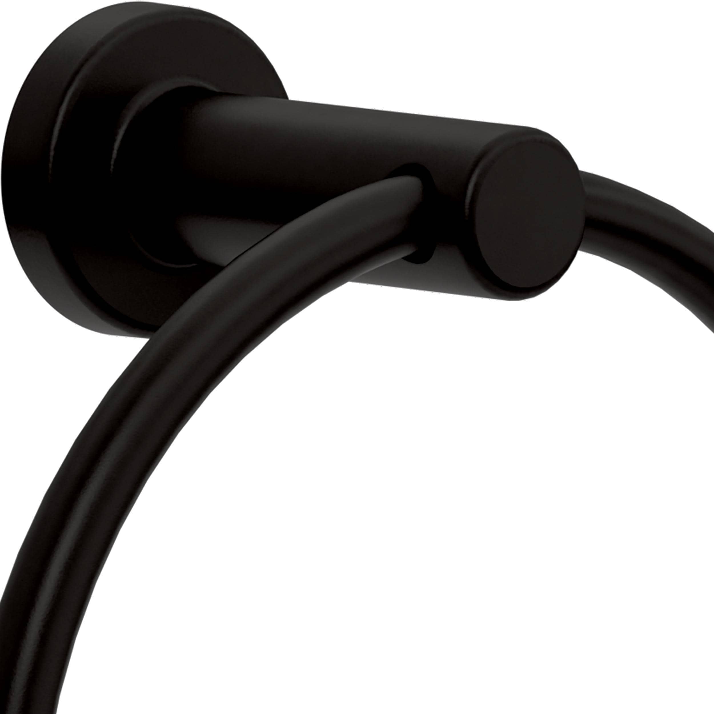 Juego de Baño Decorativo Negro Mate de 5 piezas Franklin Brass Wake: Barra para Toallas, Porta Papel Higiénico, Argolla para Toallas, Gancho para Batas incluido WAK65-MB
