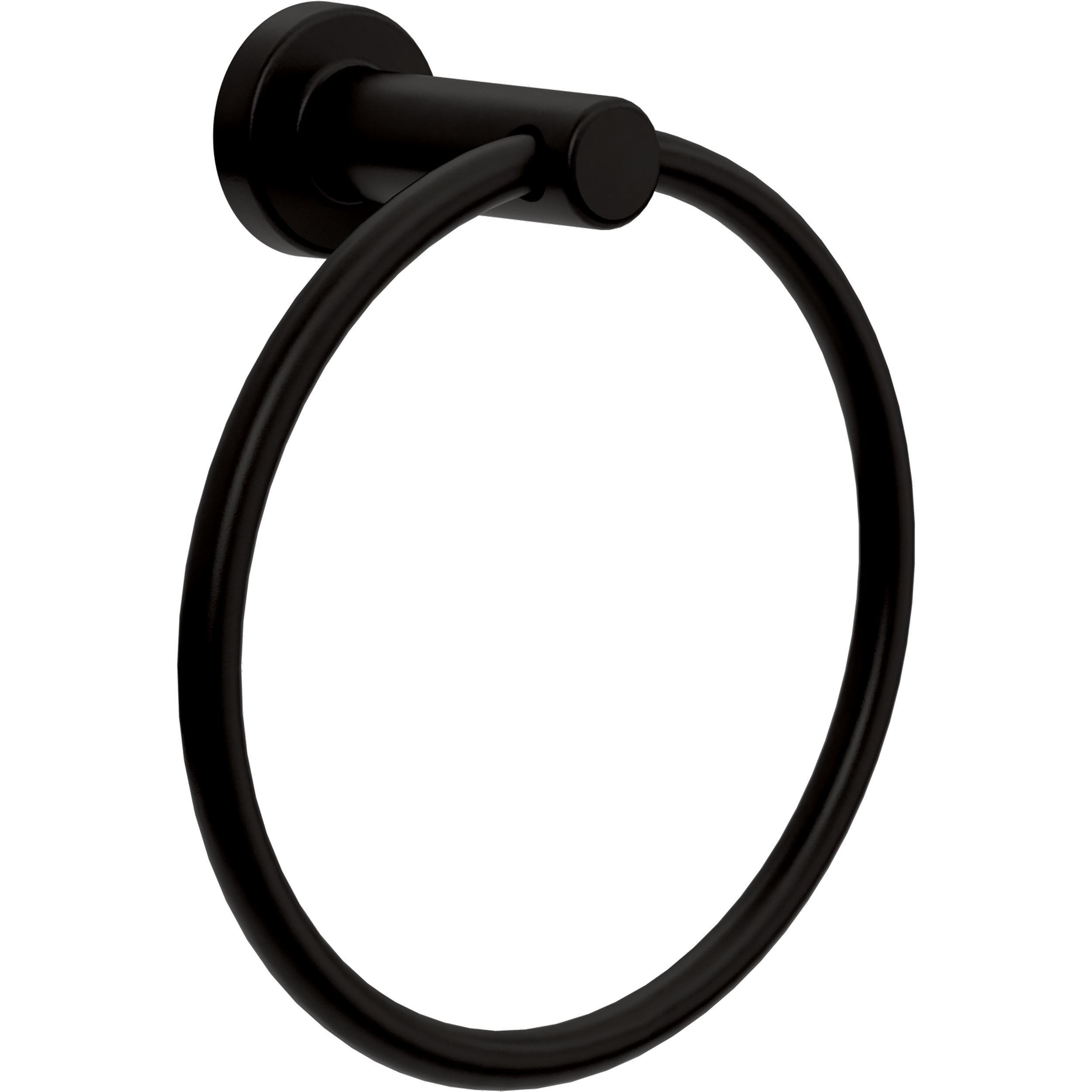 Juego de Baño Decorativo Negro Mate de 5 piezas Franklin Brass Wake: Barra para Toallas, Porta Papel Higiénico, Argolla para Toallas, Gancho para Batas incluido WAK65-MB