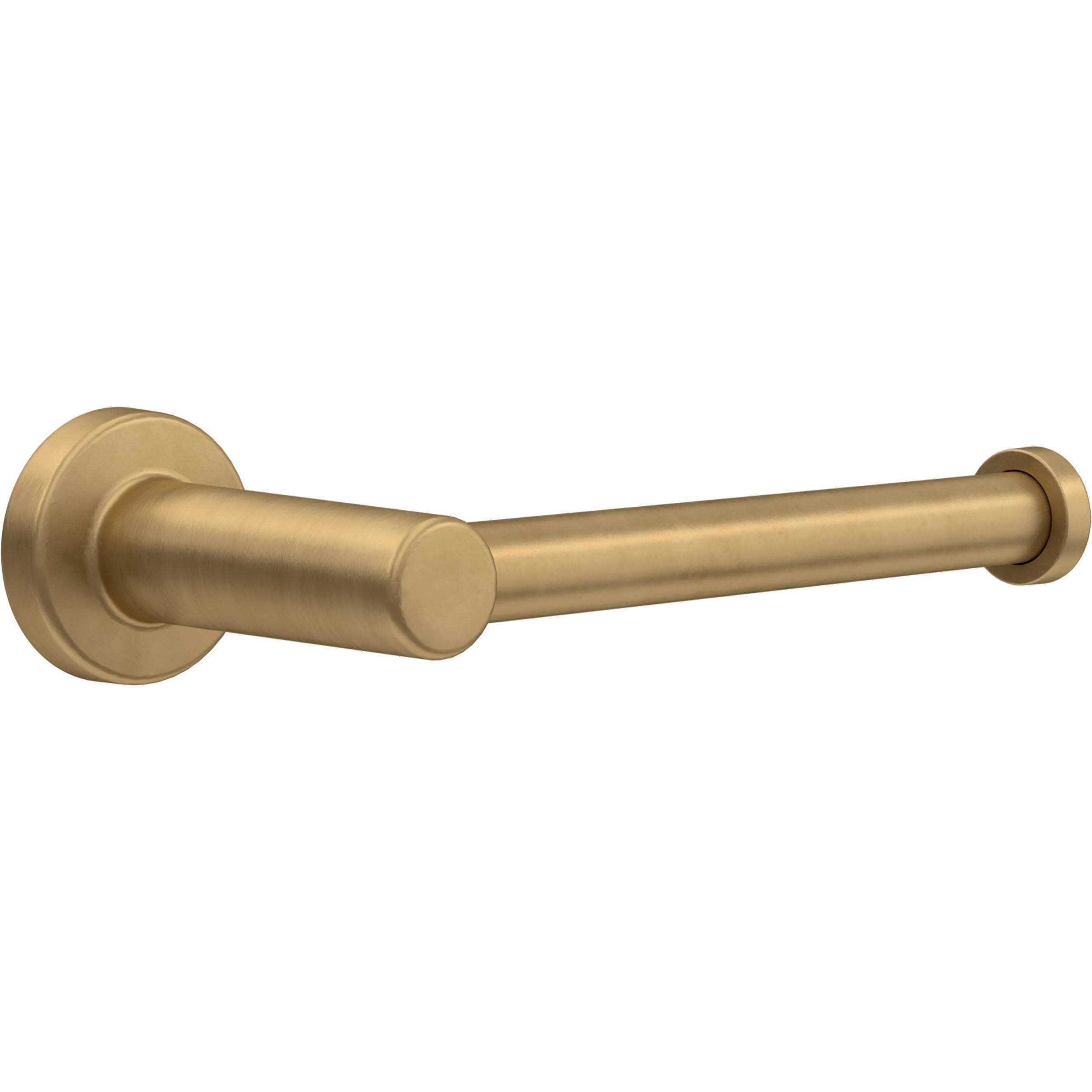 Conjunto de Accesorios para Baño Satinado de Oro de 5 Piezas Franklin Brass Wake - Barra de Toalla, Portarrollos de Papel, Anillo de Toalla, Gancho para Bata Incluido WAK65-BB
