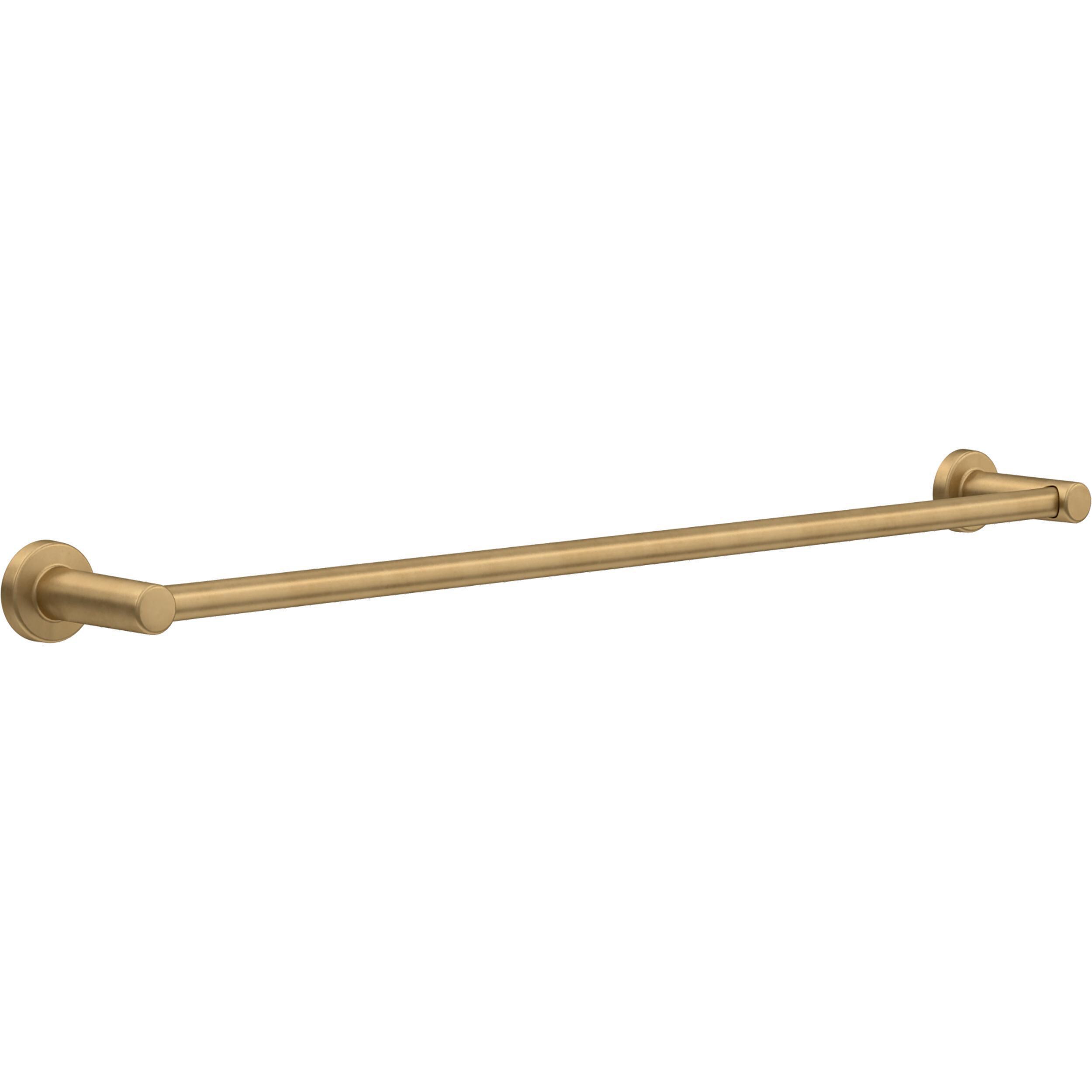 Conjunto de Accesorios para Baño Satinado de Oro de 5 Piezas Franklin Brass Wake - Barra de Toalla, Portarrollos de Papel, Anillo de Toalla, Gancho para Bata Incluido WAK65-BB