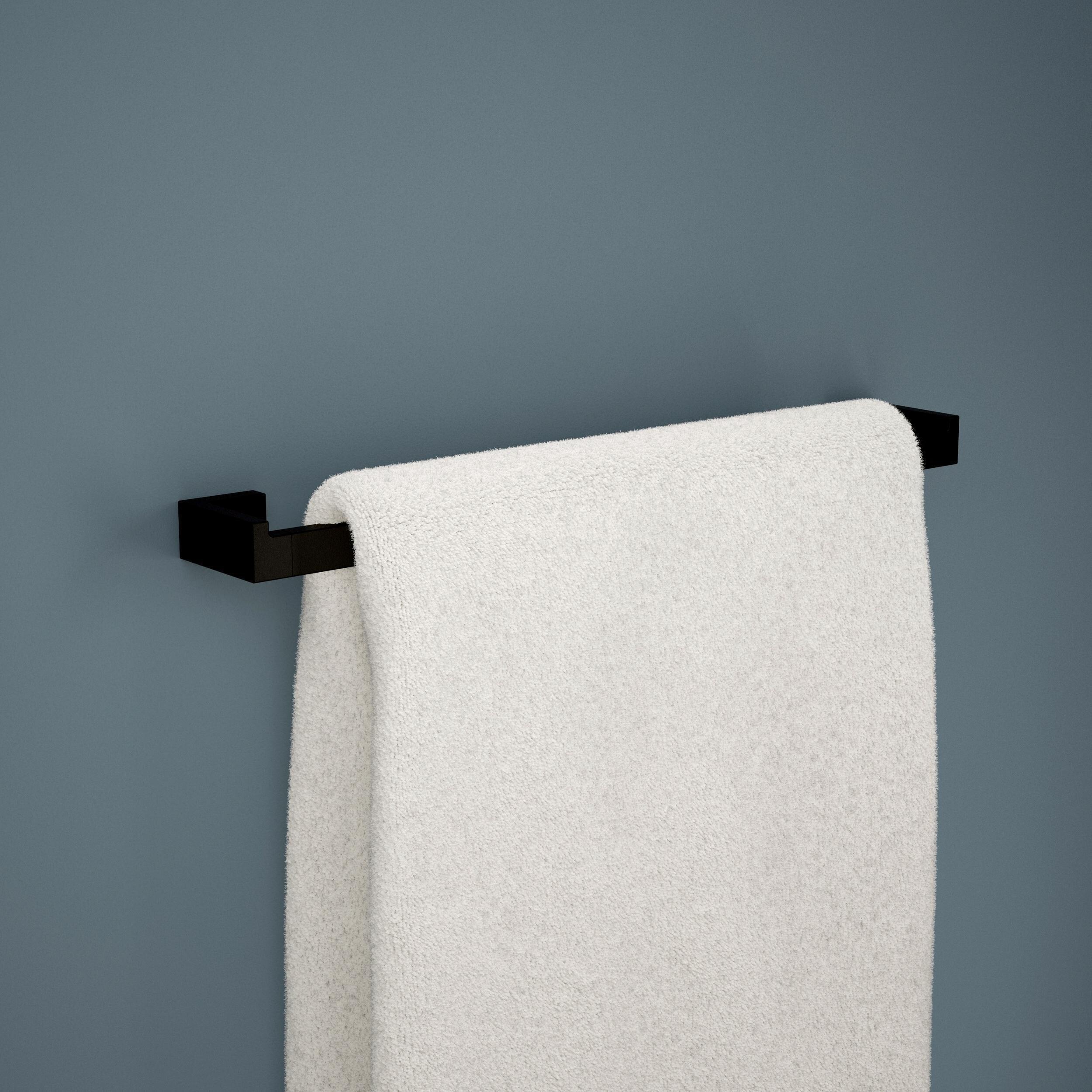 Juego de accesorios de baño decorativo en negro mate de 5 piezas Franklin Brass Beaufort: barra para toallas, porta papel higiénico, argolla para toallas, gancho para batas incluido BFT65-MB