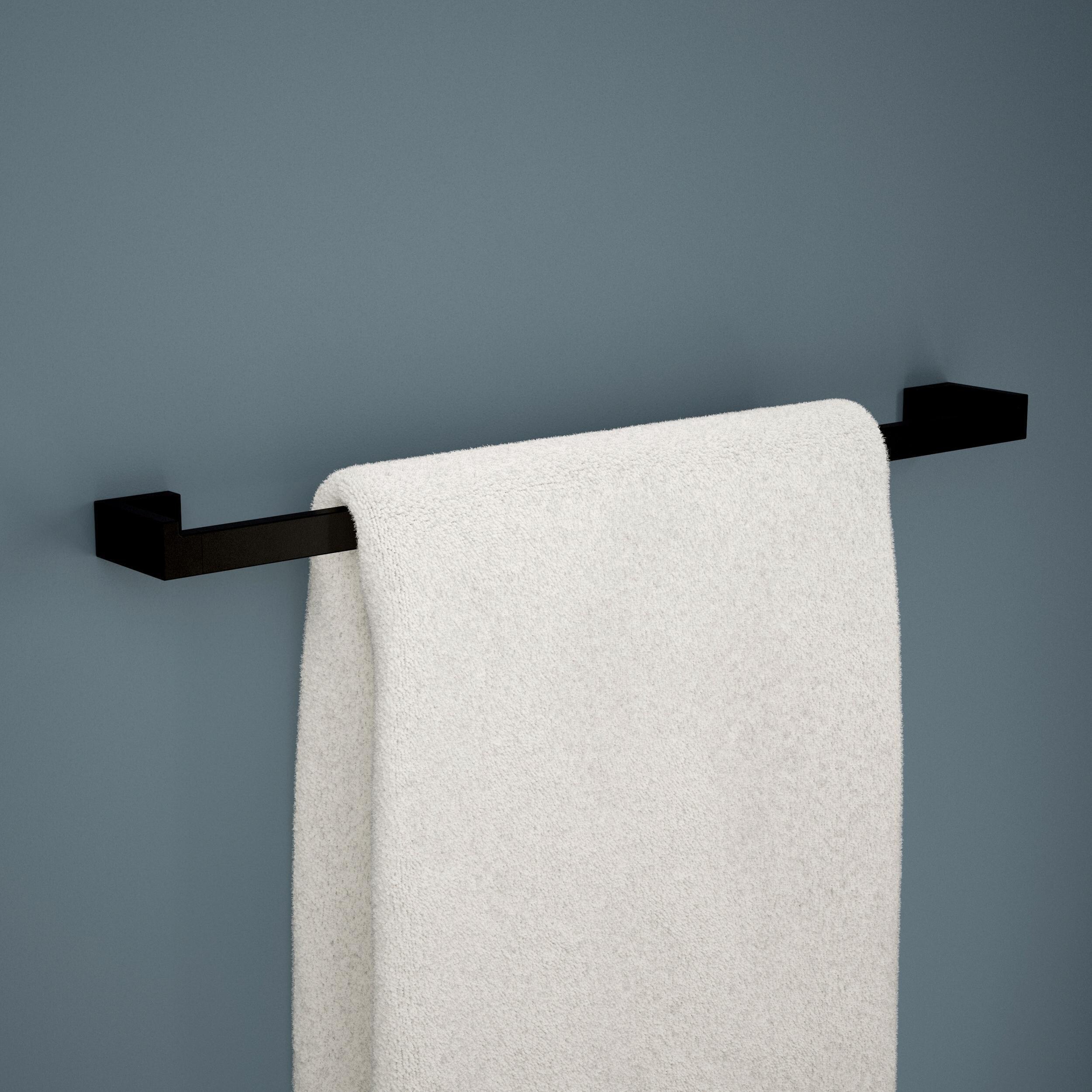 Juego de accesorios de baño decorativo en negro mate de 5 piezas Franklin Brass Beaufort: barra para toallas, porta papel higiénico, argolla para toallas, gancho para batas incluido BFT65-MB