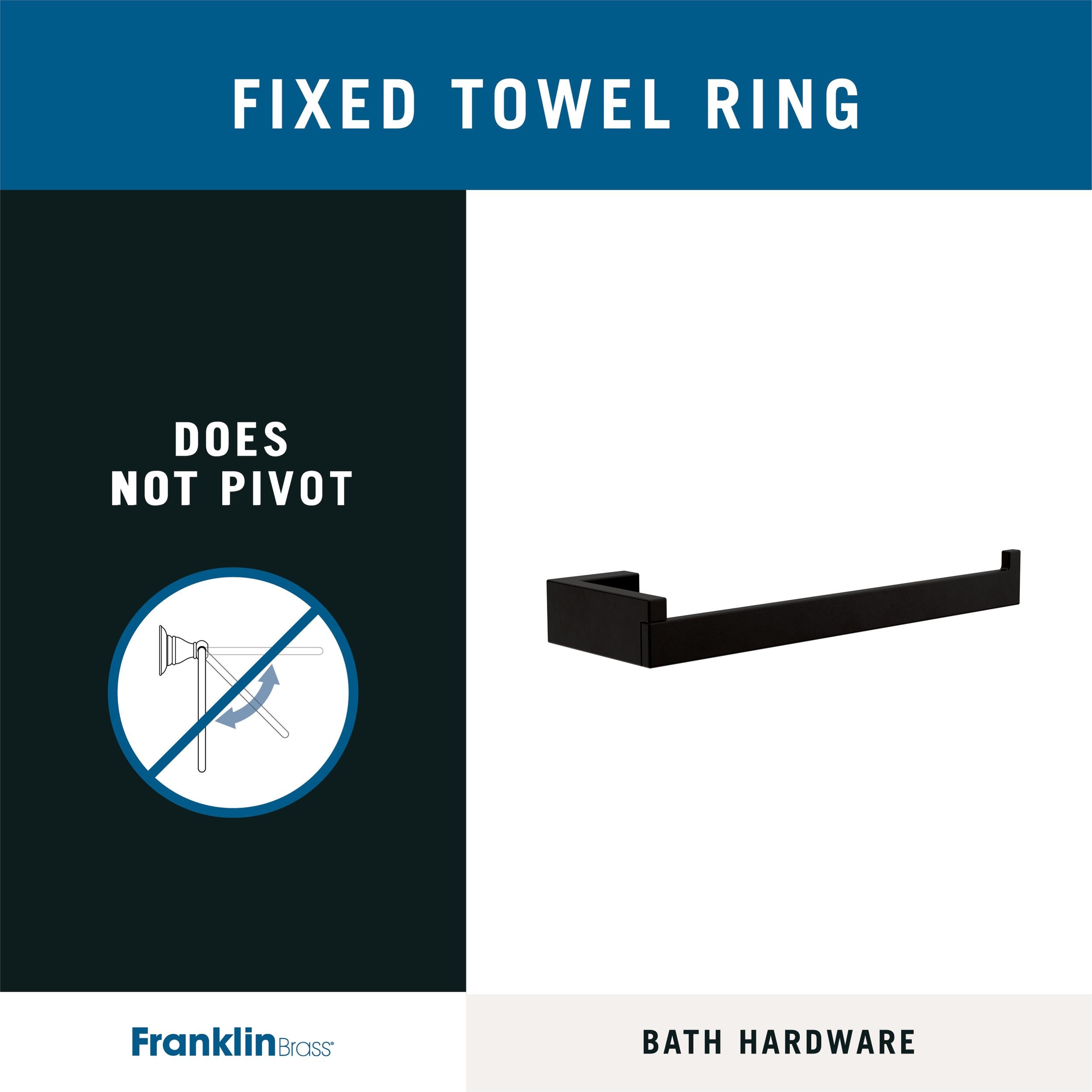 Juego de accesorios de baño decorativo en negro mate de 5 piezas Franklin Brass Beaufort: barra para toallas, porta papel higiénico, argolla para toallas, gancho para batas incluido BFT65-MB