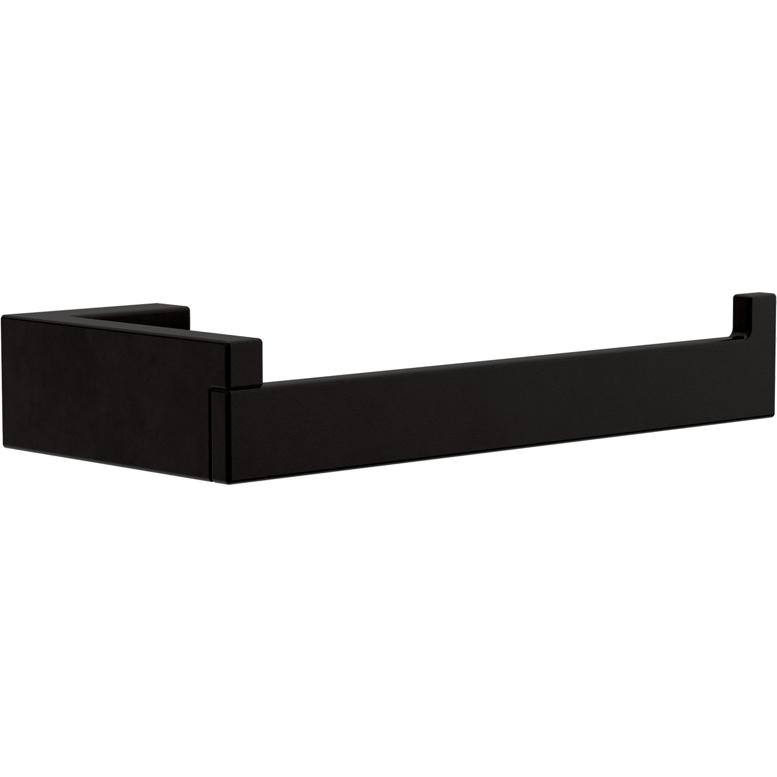 Juego de accesorios de baño decorativo en negro mate de 5 piezas Franklin Brass Beaufort: barra para toallas, porta papel higiénico, argolla para toallas, gancho para batas incluido BFT65-MB