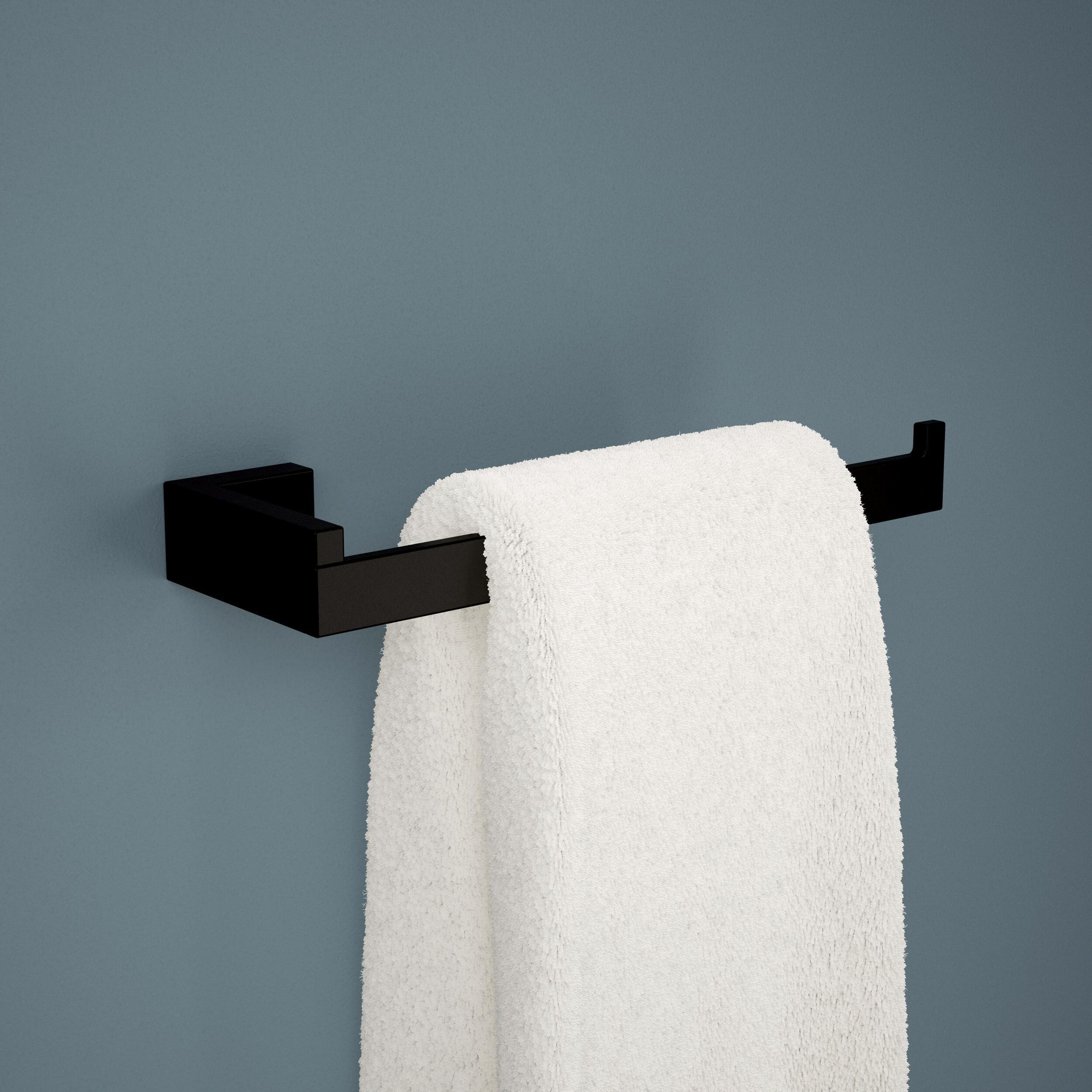 Juego de accesorios de baño decorativo en negro mate de 5 piezas Franklin Brass Beaufort: barra para toallas, porta papel higiénico, argolla para toallas, gancho para batas incluido BFT65-MB