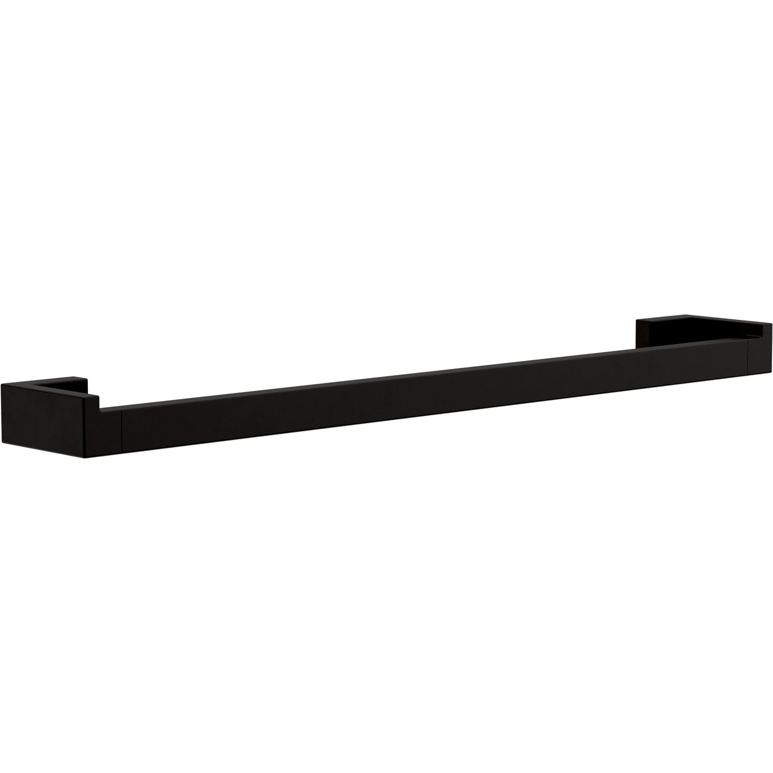 Juego de accesorios de baño decorativo en negro mate de 5 piezas Franklin Brass Beaufort: barra para toallas, porta papel higiénico, argolla para toallas, gancho para batas incluido BFT65-MB