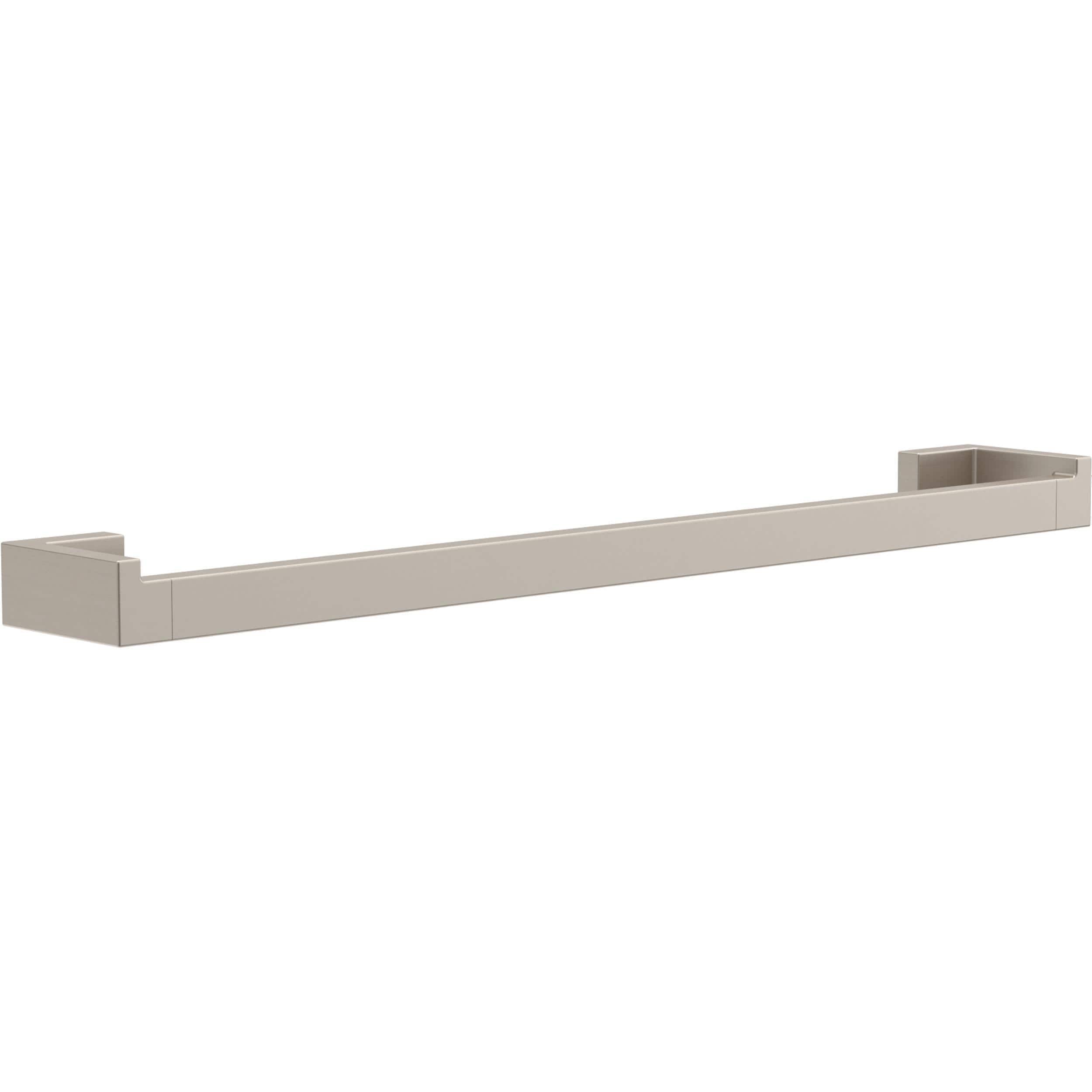 Juego de accesorios de baño decorativos de 5 piezas en níquel satinado Beaufort - Barra para toallas, porta papel, argolla para toallas y gancho para batas incluidos BFT65-BN
