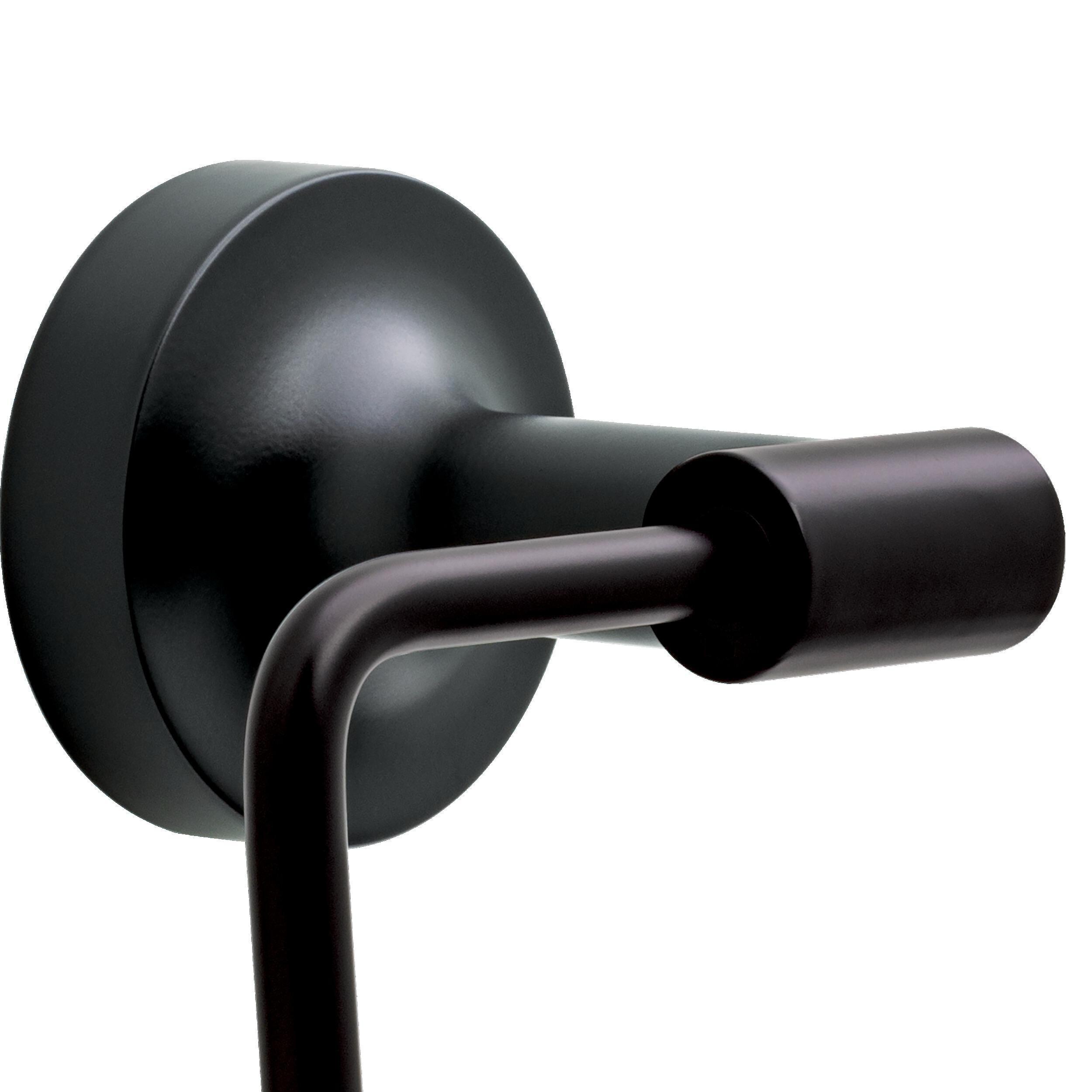 Juego de accesorios decorativos para baño en negro mate de 4 piezas Franklin Brass Voisin - Barra para toallas, porta papel higiénico, anillo para toallas y gancho para batas incluidos VOI64-MB-VK
