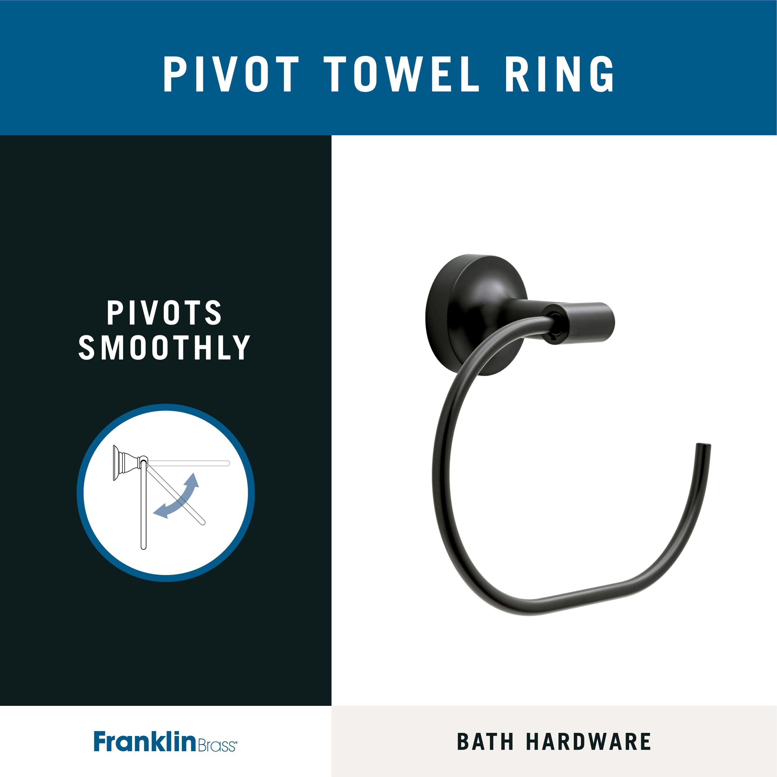 Juego de accesorios decorativos para baño en negro mate de 4 piezas Franklin Brass Voisin - Barra para toallas, porta papel higiénico, anillo para toallas y gancho para batas incluidos VOI64-MB-VK