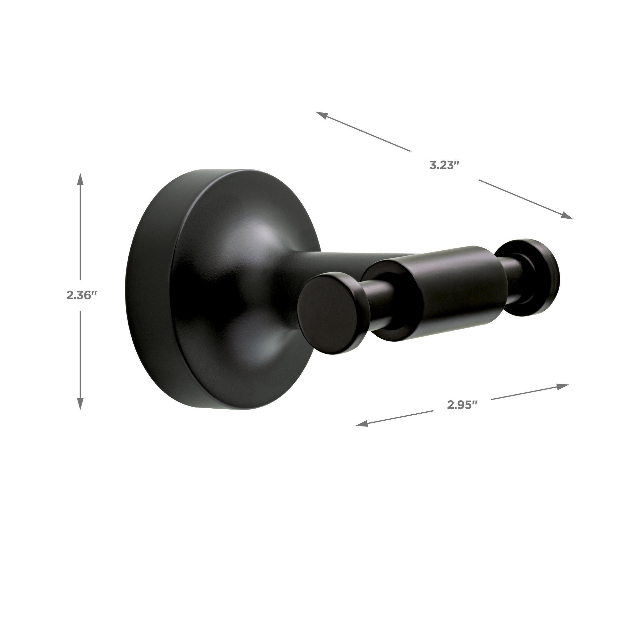 Juego de accesorios decorativos para baño en negro mate de 4 piezas Franklin Brass Voisin - Barra para toallas, porta papel higiénico, anillo para toallas y gancho para batas incluidos VOI64-MB-VK