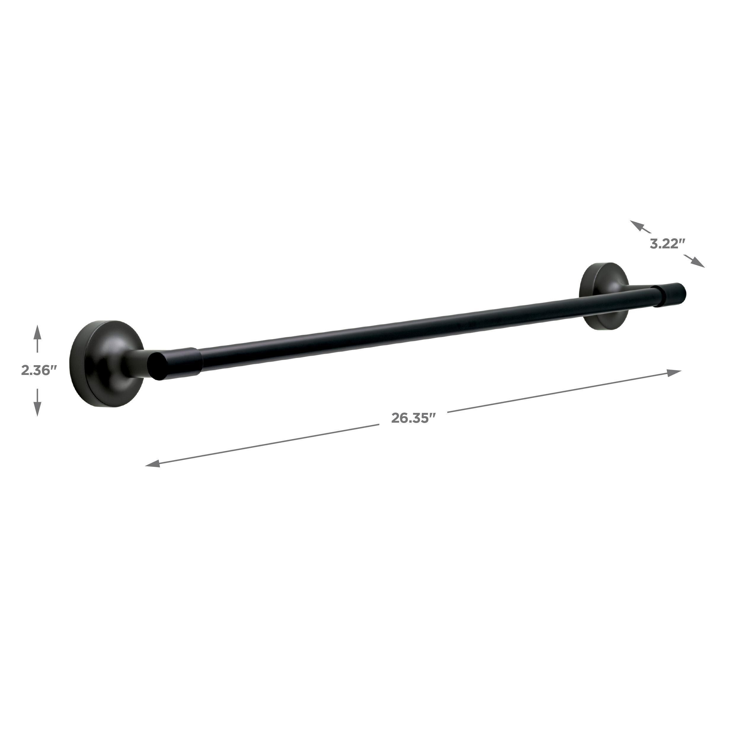 Juego de accesorios decorativos para baño en negro mate de 4 piezas Franklin Brass Voisin - Barra para toallas, porta papel higiénico, anillo para toallas y gancho para batas incluidos VOI64-MB-VK