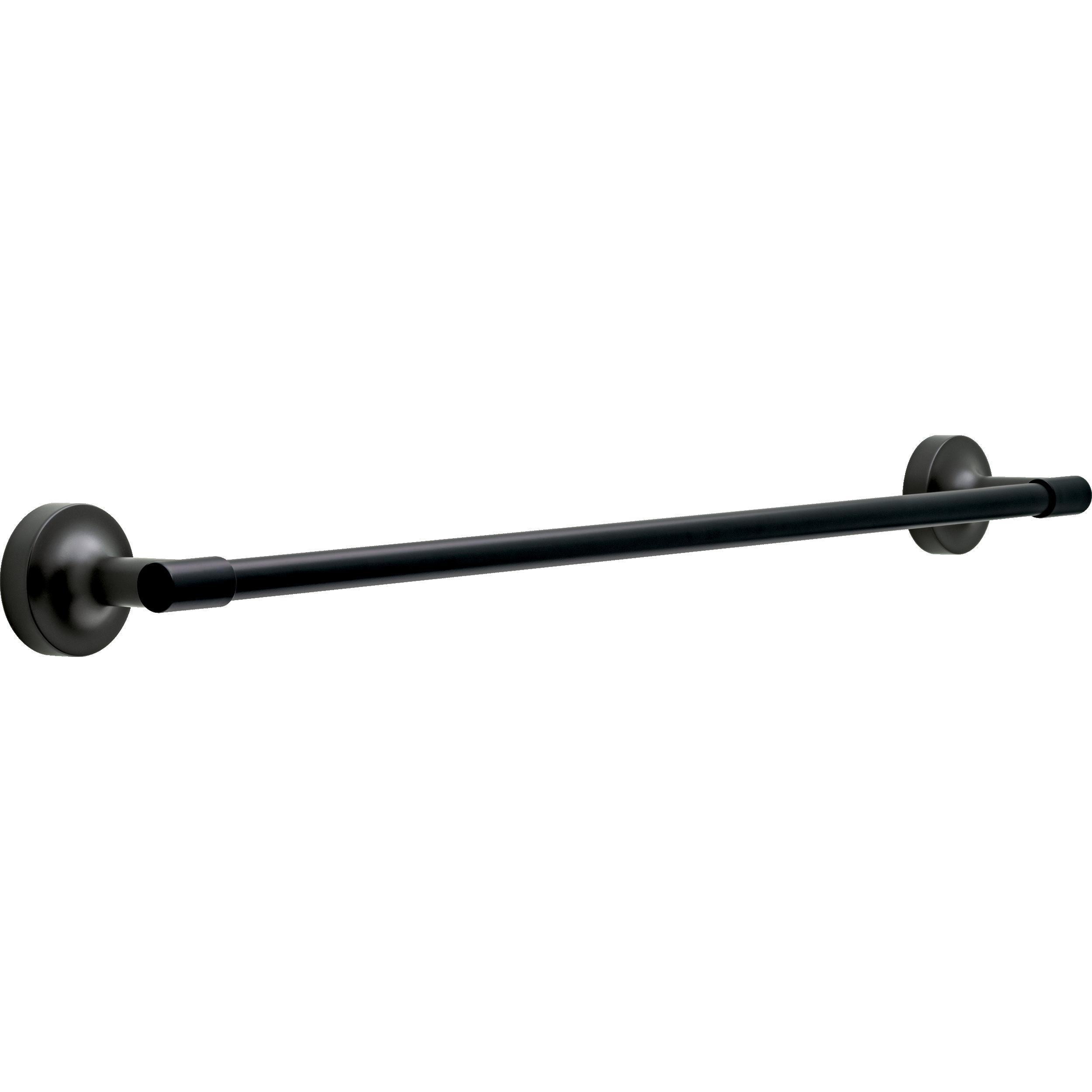 Juego de accesorios decorativos para baño en negro mate de 4 piezas Franklin Brass Voisin - Barra para toallas, porta papel higiénico, anillo para toallas y gancho para batas incluidos VOI64-MB-VK