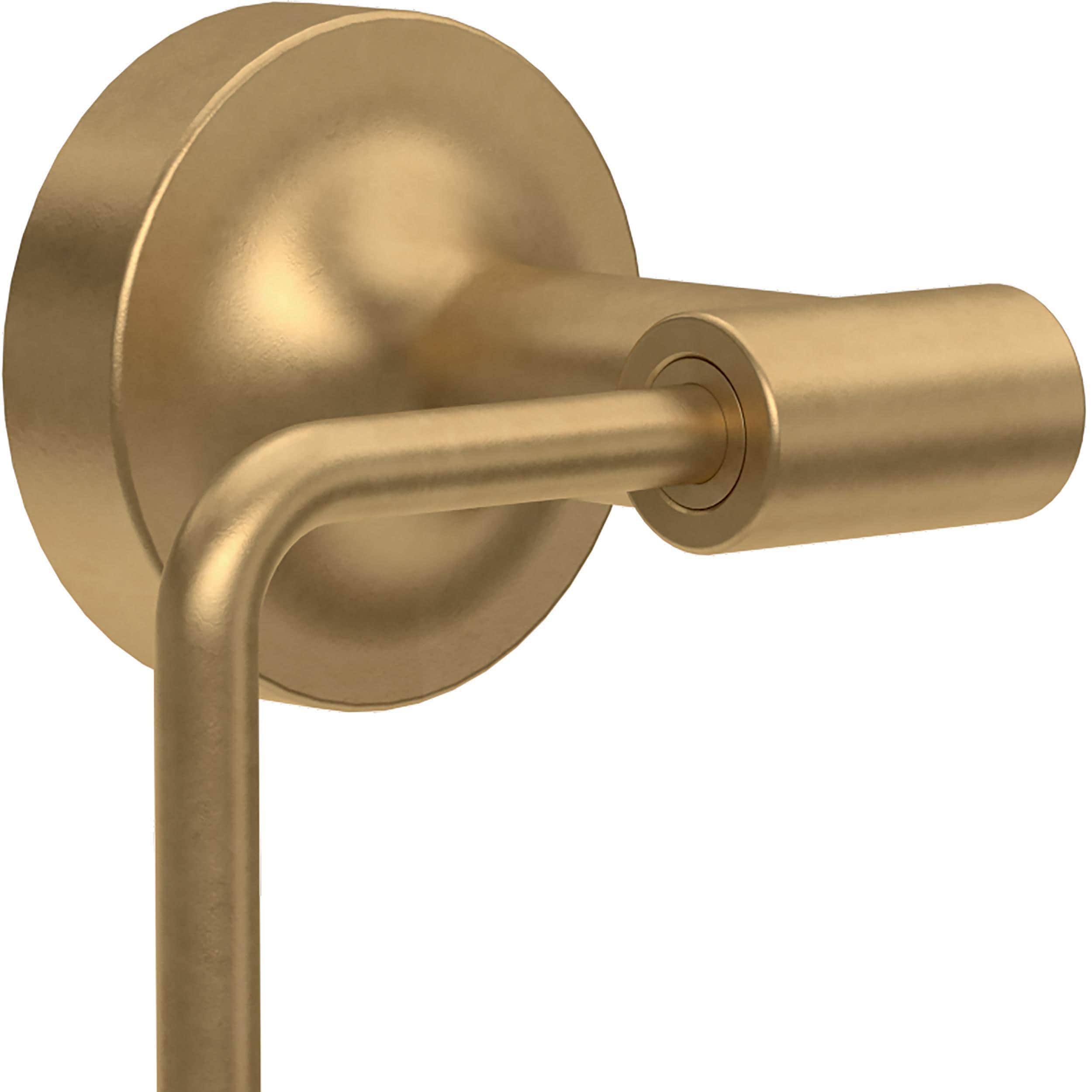 Juego de Accesorios Decorativos para Baño en Satín Dorado de 4 Piezas Franklin Brass Voisin - Barra de Toalla, Portarrollos de Papel Higiénico, Anillo para Toalla, Gancho para Bata incluido VOI64-BB-VK