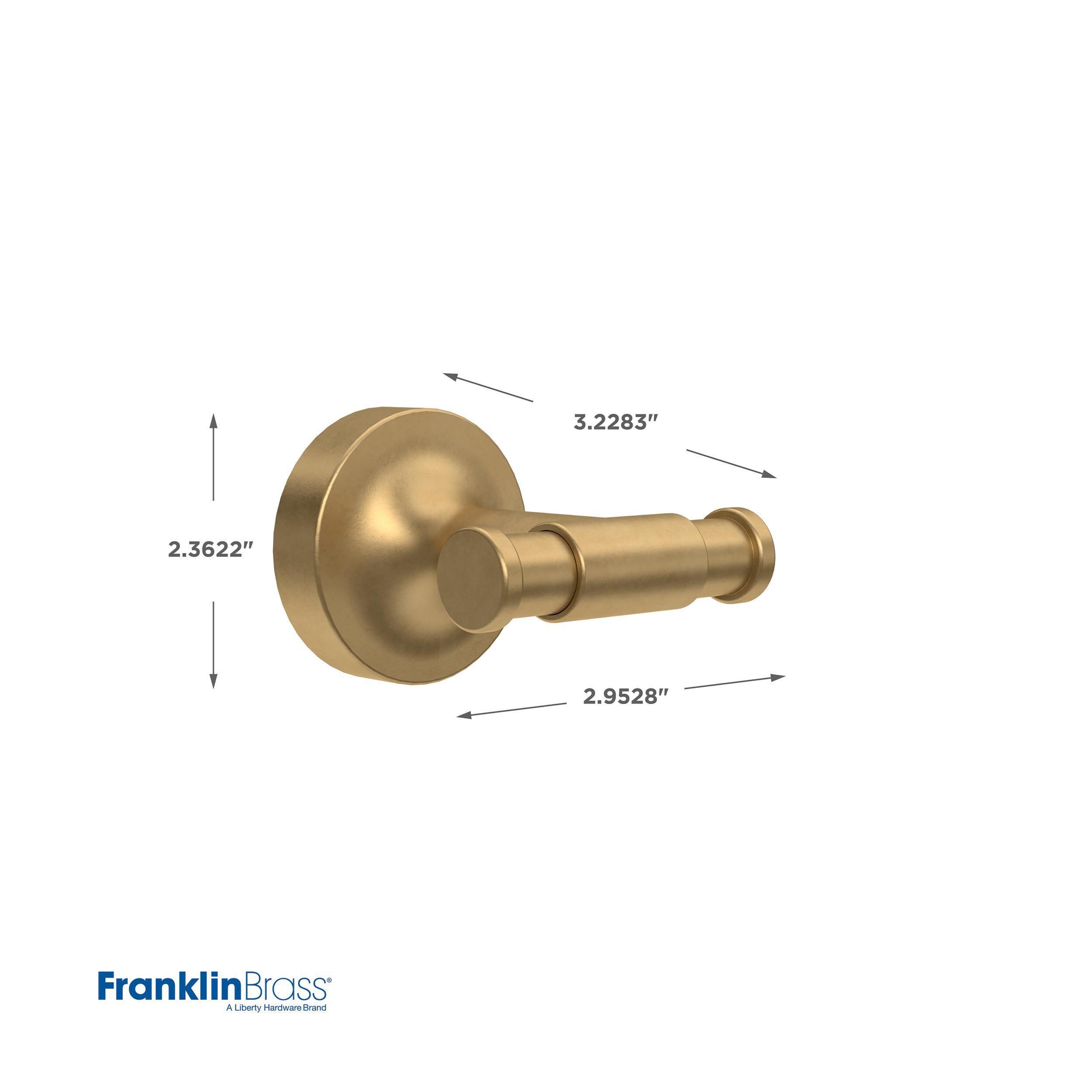 Juego de Accesorios Decorativos para Baño en Satín Dorado de 4 Piezas Franklin Brass Voisin - Barra de Toalla, Portarrollos de Papel Higiénico, Anillo para Toalla, Gancho para Bata incluido VOI64-BB-VK