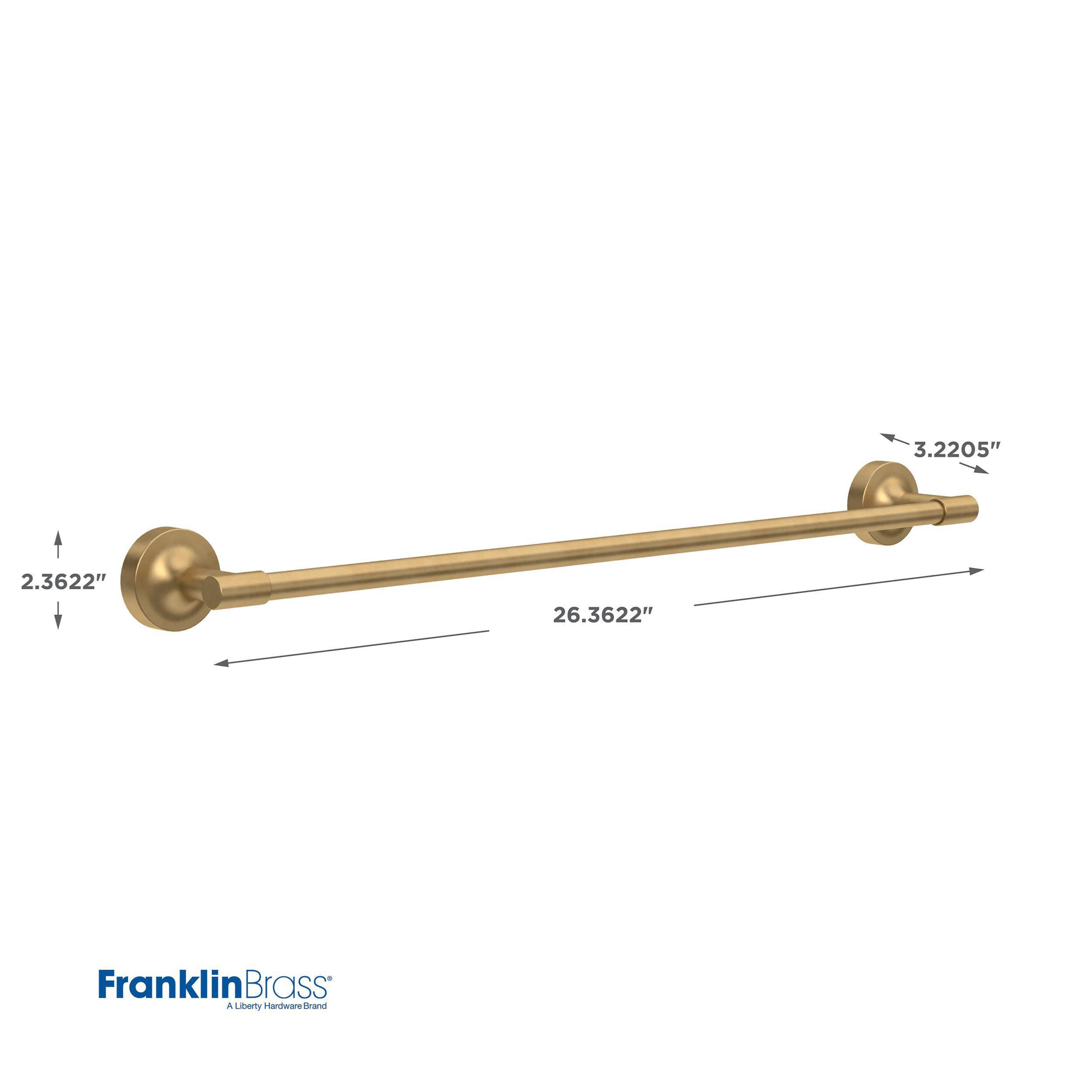 Juego de Accesorios Decorativos para Baño en Satín Dorado de 4 Piezas Franklin Brass Voisin - Barra de Toalla, Portarrollos de Papel Higiénico, Anillo para Toalla, Gancho para Bata incluido VOI64-BB-VK