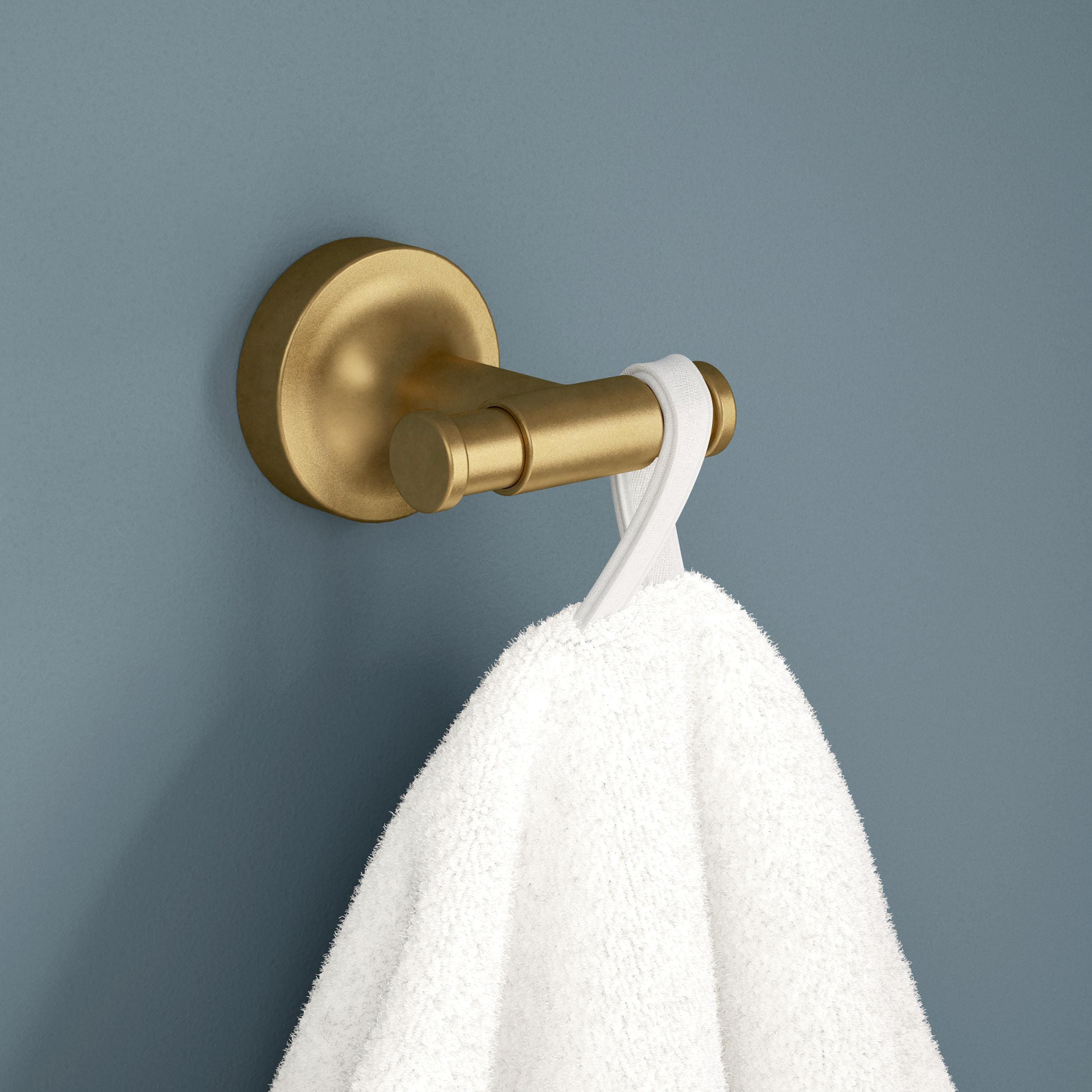 Juego de Accesorios Decorativos para Baño en Satín Dorado de 4 Piezas Franklin Brass Voisin - Barra de Toalla, Portarrollos de Papel Higiénico, Anillo para Toalla, Gancho para Bata incluido VOI64-BB-VK
