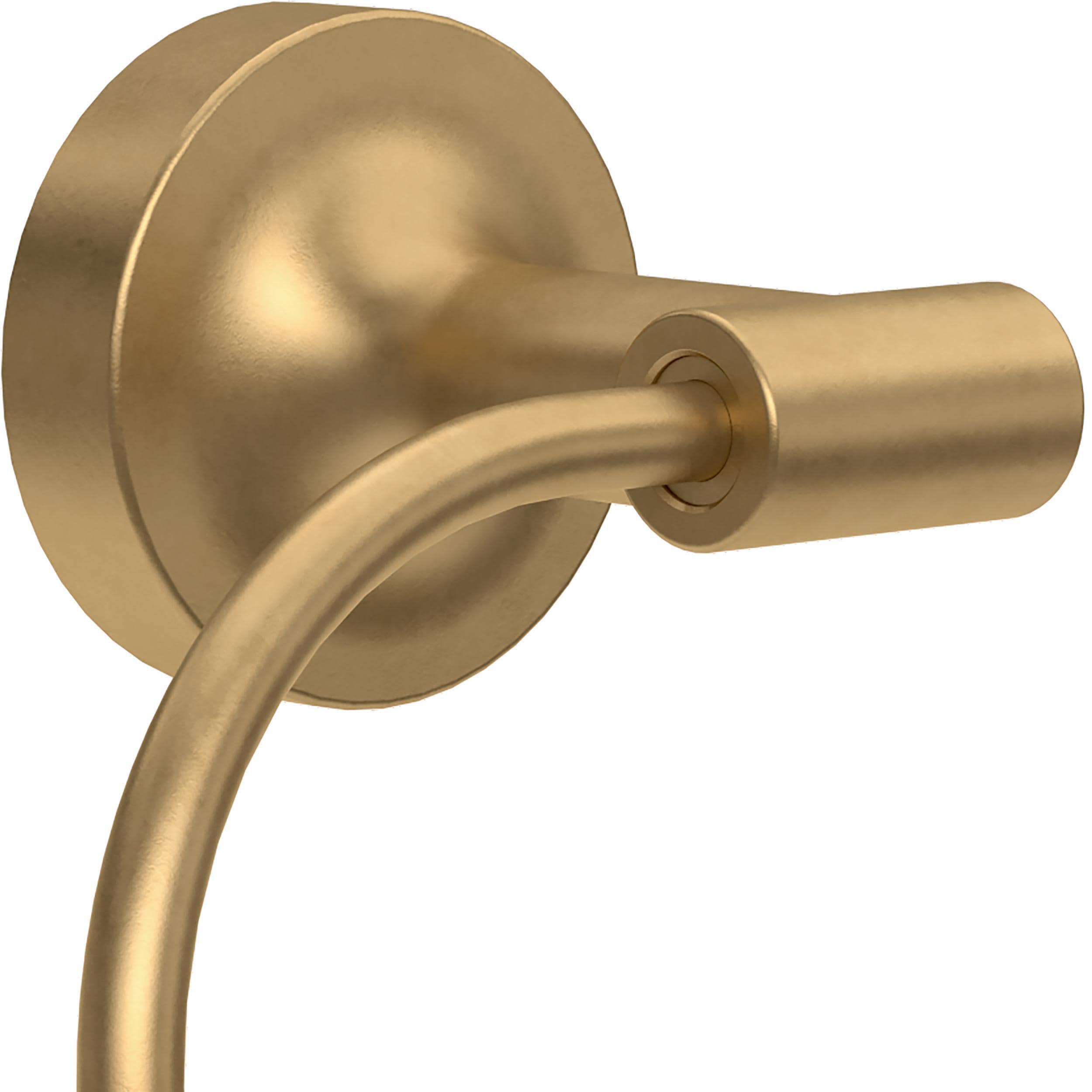 Juego de Accesorios Decorativos para Baño en Satín Dorado de 4 Piezas Franklin Brass Voisin - Barra de Toalla, Portarrollos de Papel Higiénico, Anillo para Toalla, Gancho para Bata incluido VOI64-BB-VK
