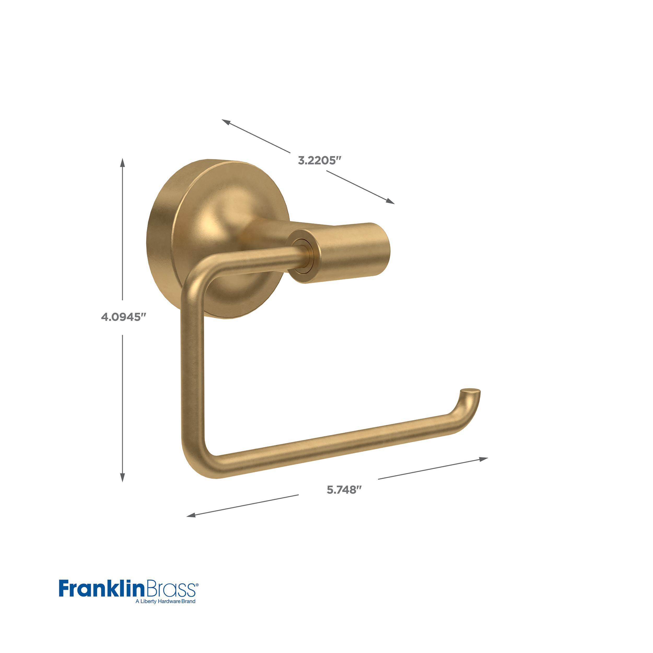 Juego de Accesorios Decorativos para Baño en Satín Dorado de 4 Piezas Franklin Brass Voisin - Barra de Toalla, Portarrollos de Papel Higiénico, Anillo para Toalla, Gancho para Bata incluido VOI64-BB-VK